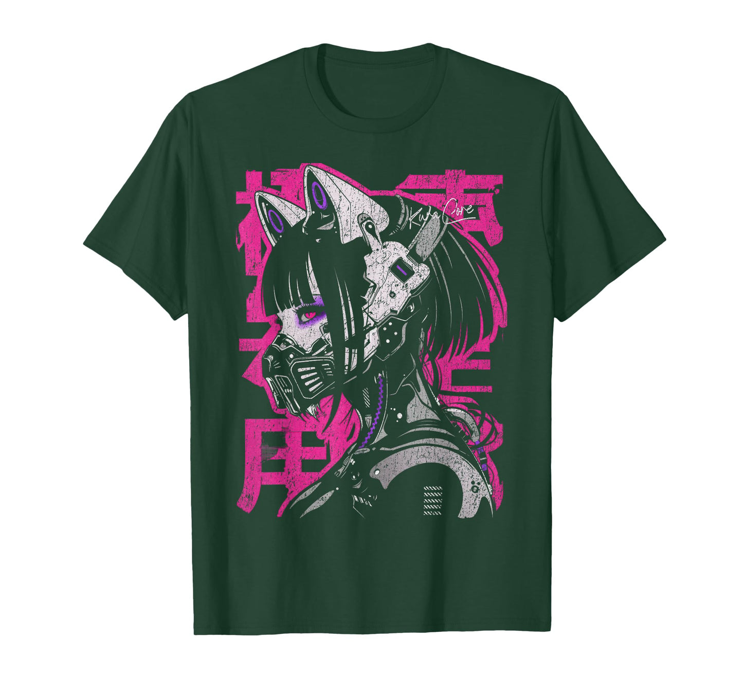 Japanese Streetwear Cyberpunk Y2K Techwear Neko Manga Anime T-Shirt