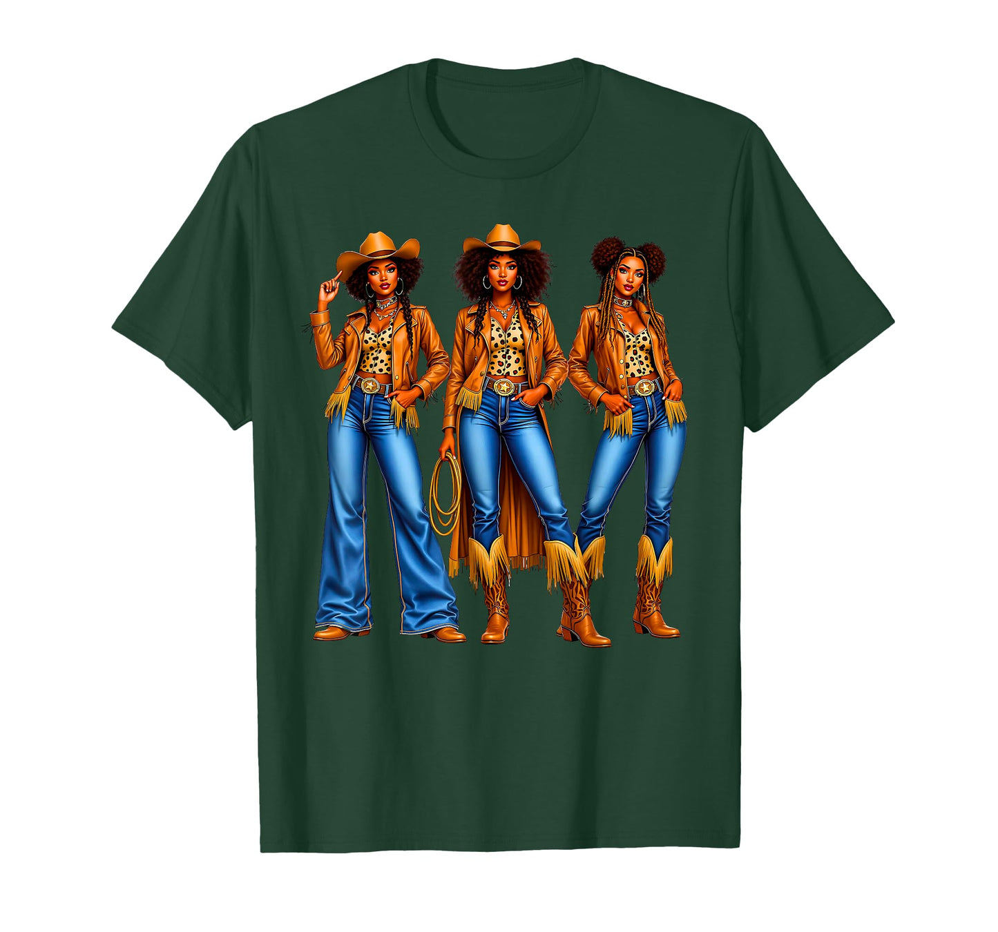 Black African American Cowgirl Texas Rodeo Western Country T-Shirt
