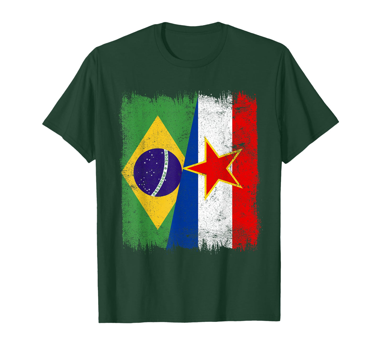 Brazil Yugoslavia Half Flag Brazilian Yugoslavian Heritage T-Shirt