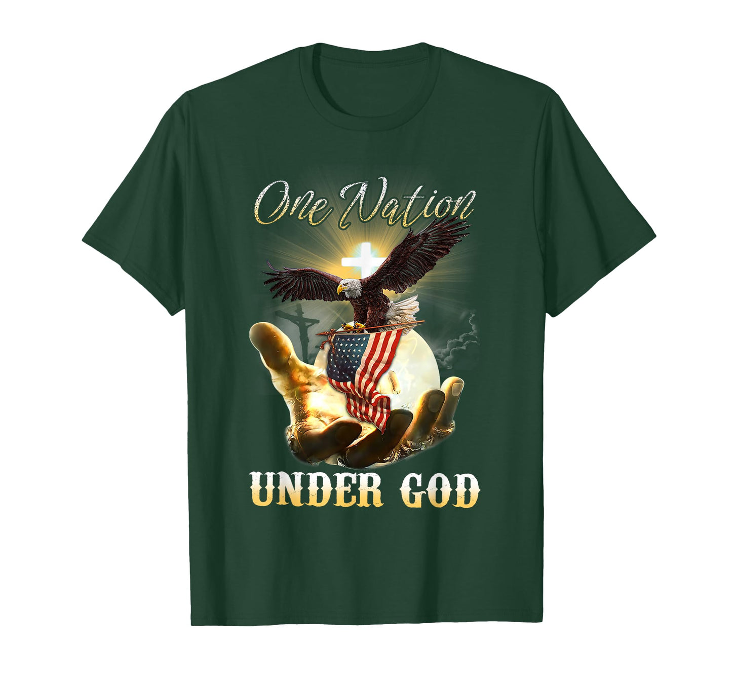 Eagle USA Christian Patriot One Nation Under God T-Shirt