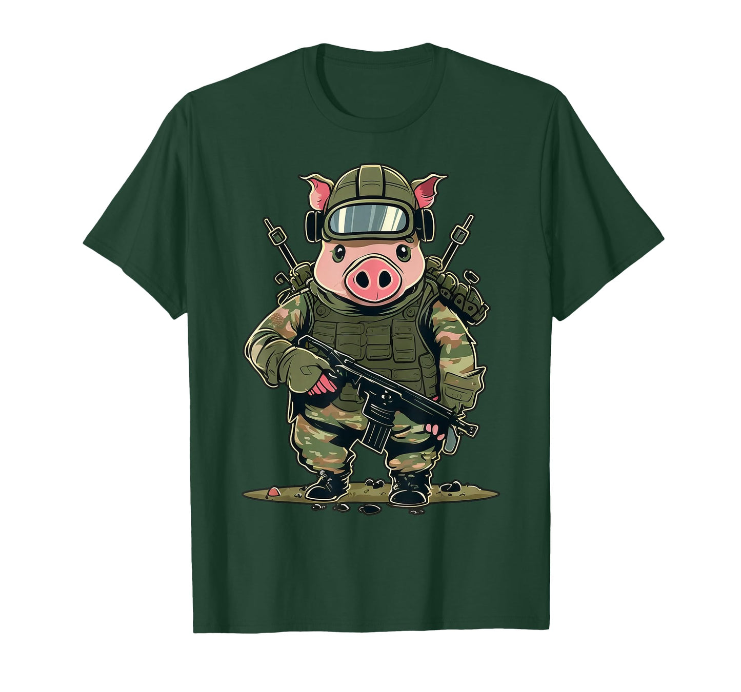 Soldier Pig Army Military Pig T-Shirt
