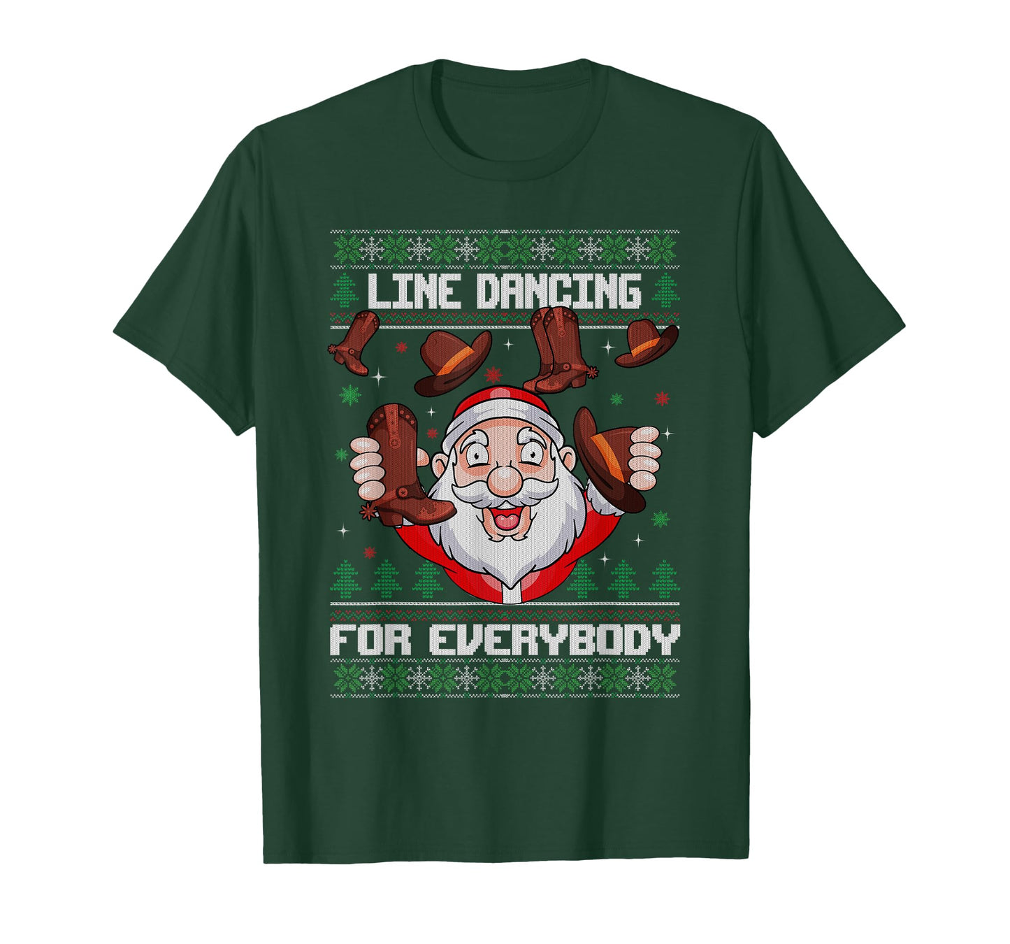 Line Dancing for Everybody Santa Ugly Christmas Line Dance T-Shirt