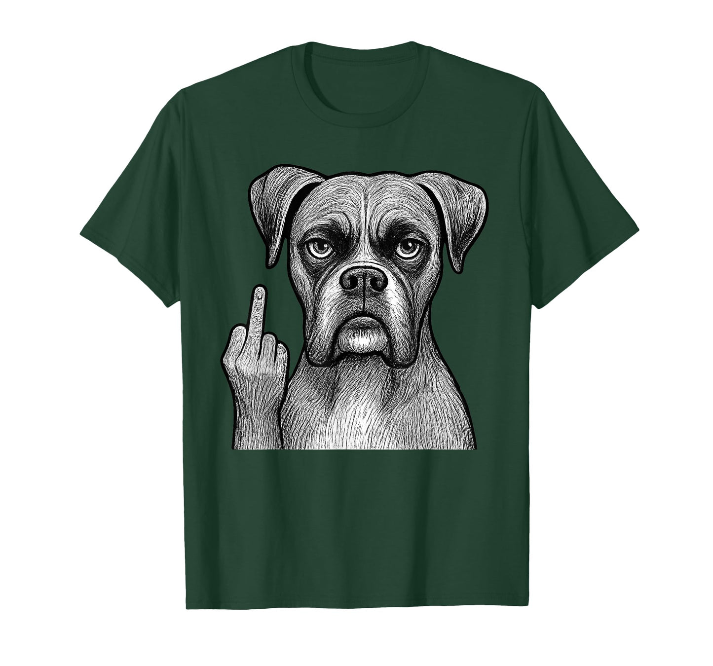 Boxer Dog Middle Finger Sarcastic Dog Lover T-Shirt