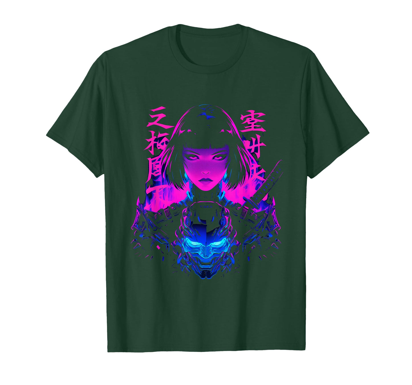 Cyberpunk Anime Samurai Girl Manga Gothic Japanese Gamer T-Shirt