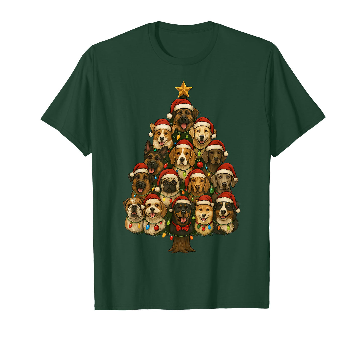 Christmas Dog Tree Design for Pet Lovers Kids Love Dogs Pet T-Shirt