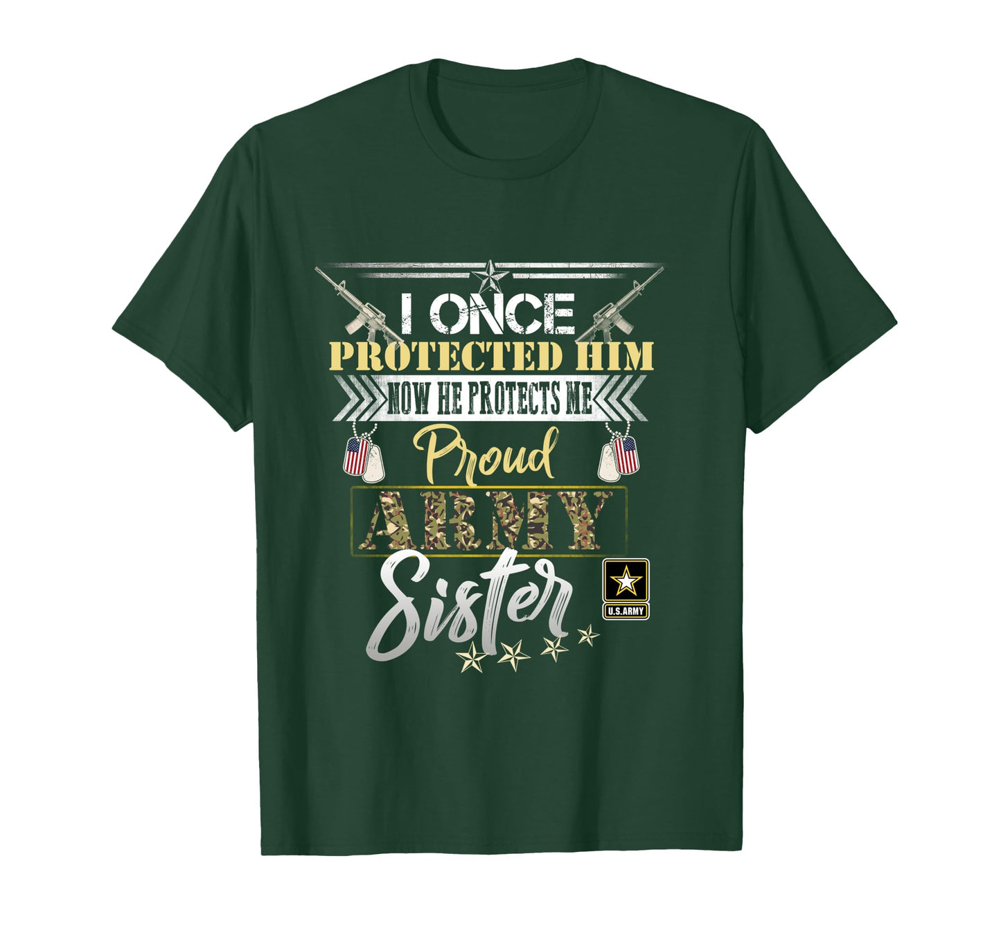 I Once Protected Him Now He Protects Me Proud Army Sister Long Sleeve T-Shirt