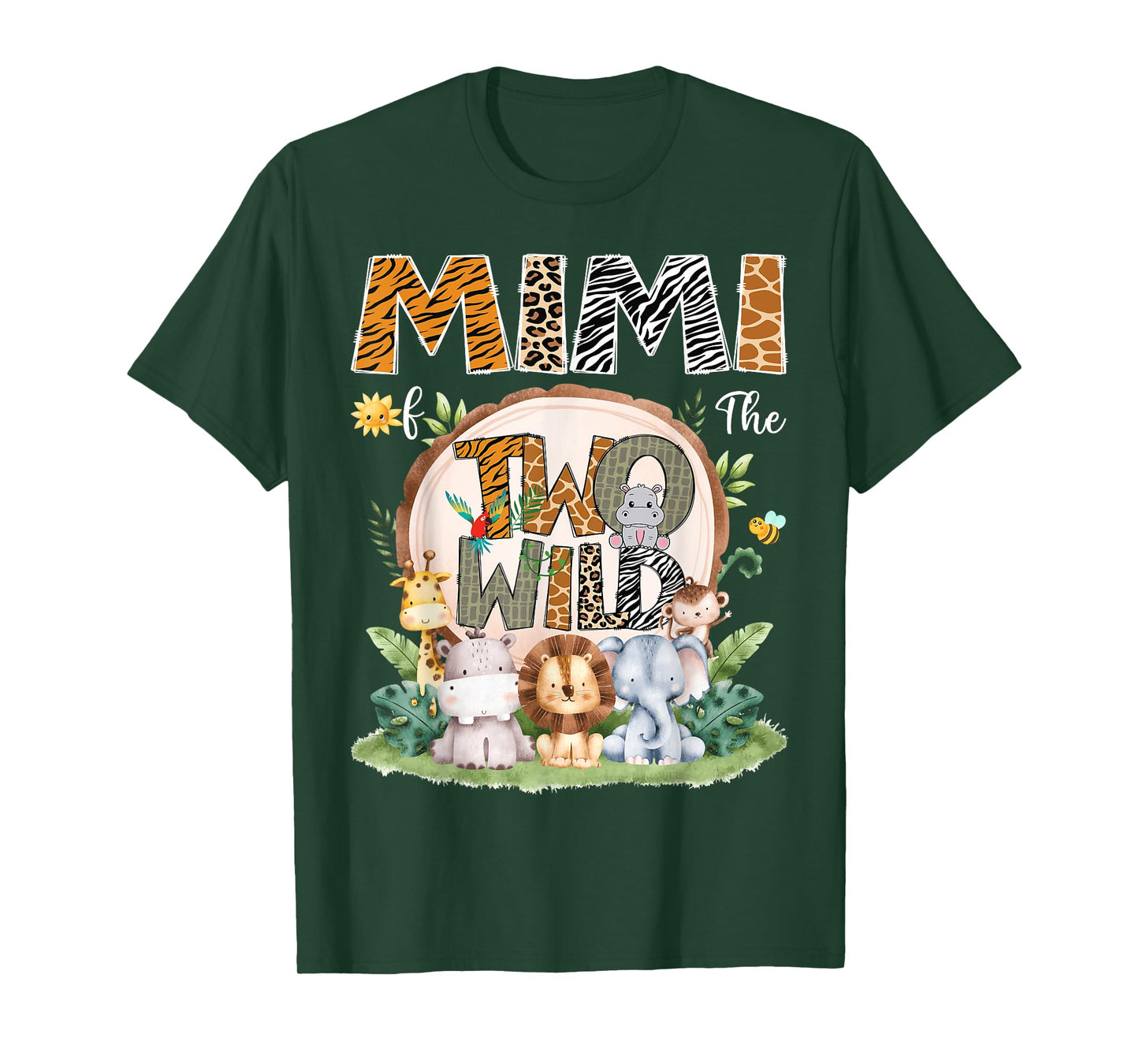 Mimi Of The Two Wild Animal Safari 2Nd Birthday Boy T-Shirt
