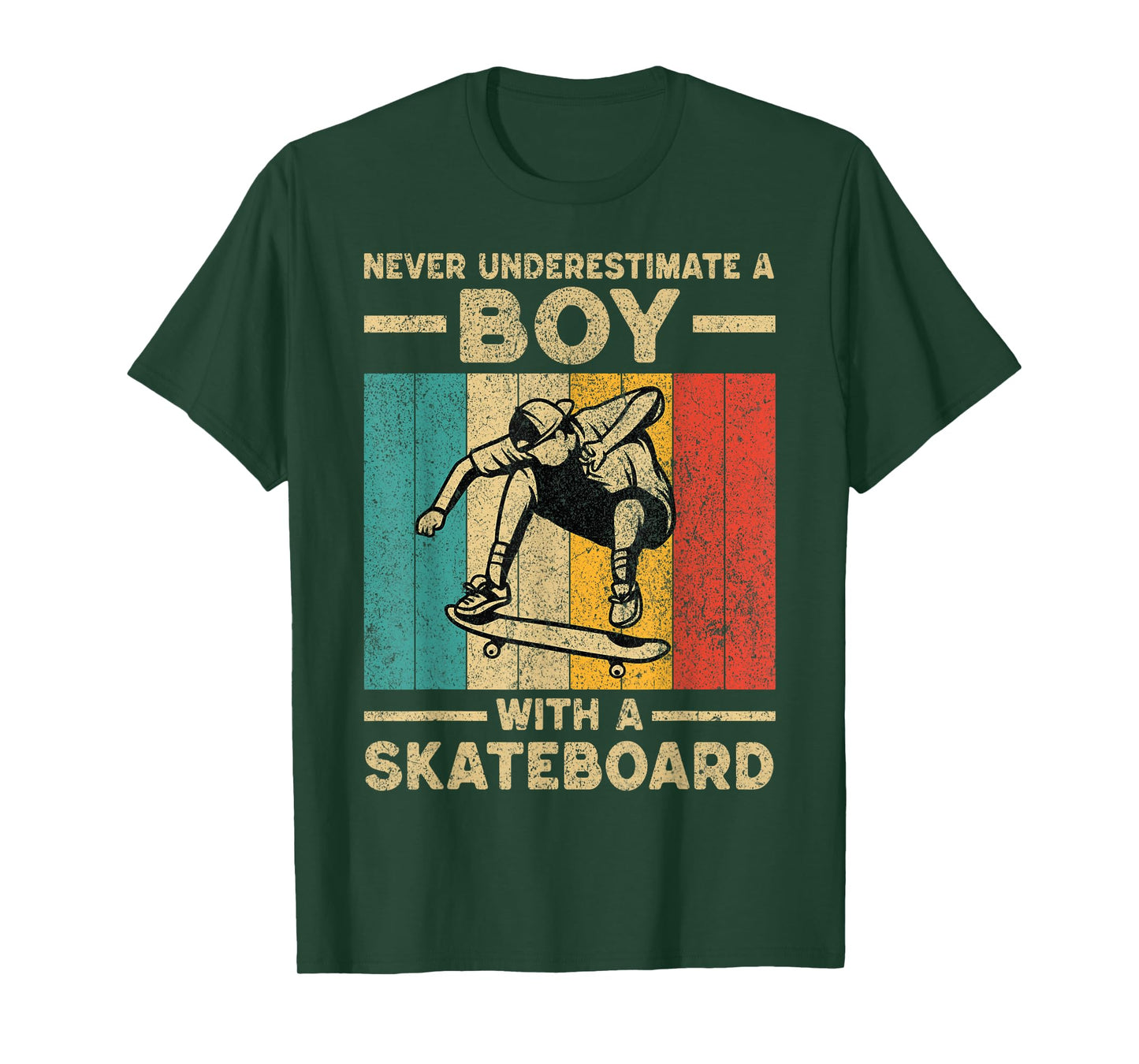 Never Underestimate A Boy With A Skateboard Skateboarding T-Shirt