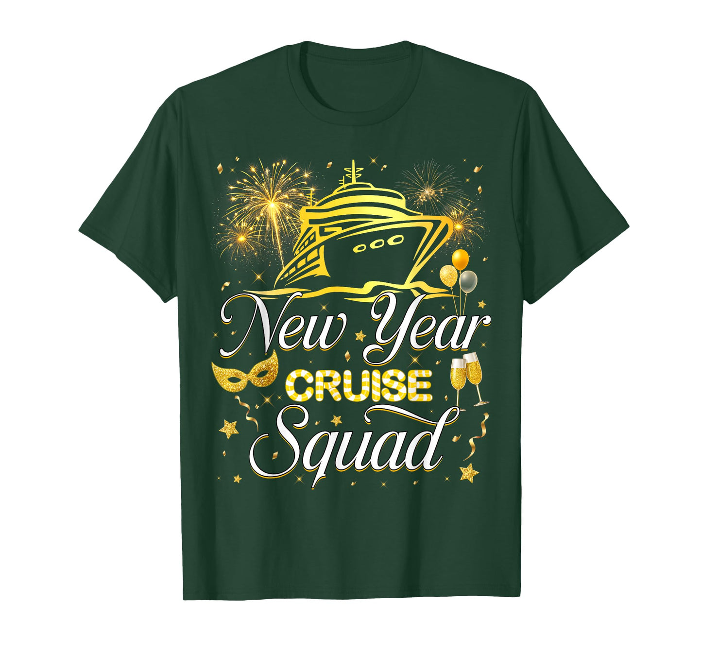 New Year Crusie Squad Firework Family Matching Men Women Kid T-Shirt