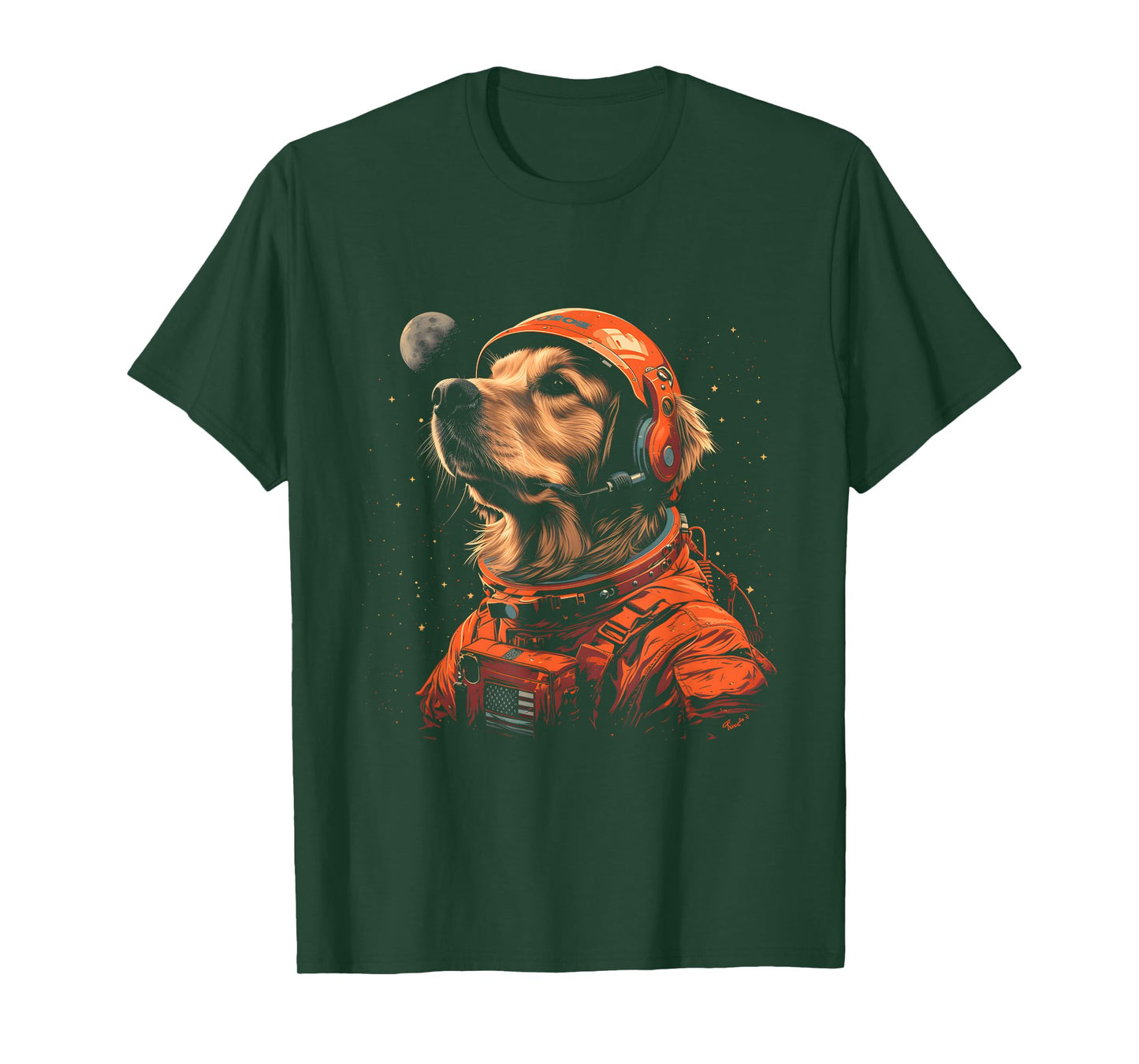 Funny Golden Retriever Lovers Dog Astronaut in The Space T-Shirt