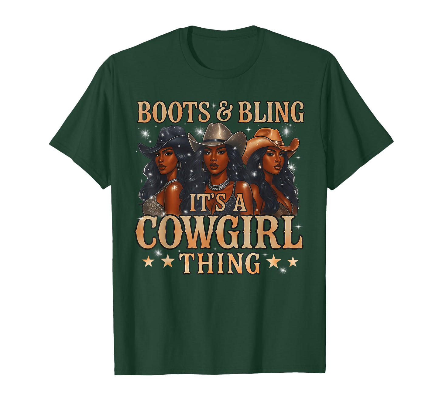 Rodeo Cowboy Boots And Bling Its A Cowgirl Thing Girls Women T-Shirt