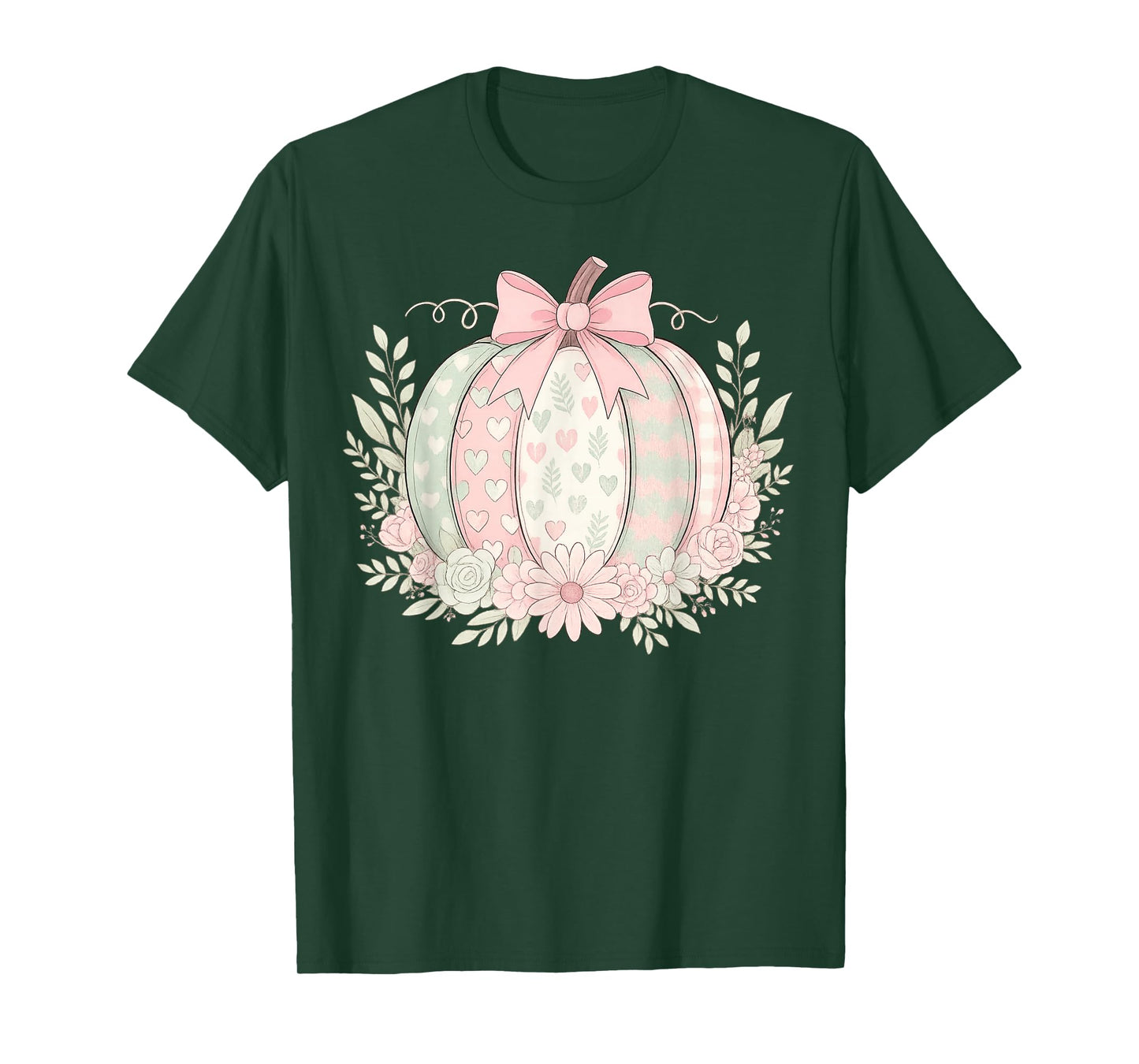 Retro Vintage Boho Pumpkin Floral Thanksgiving Fall Vibes T-Shirt