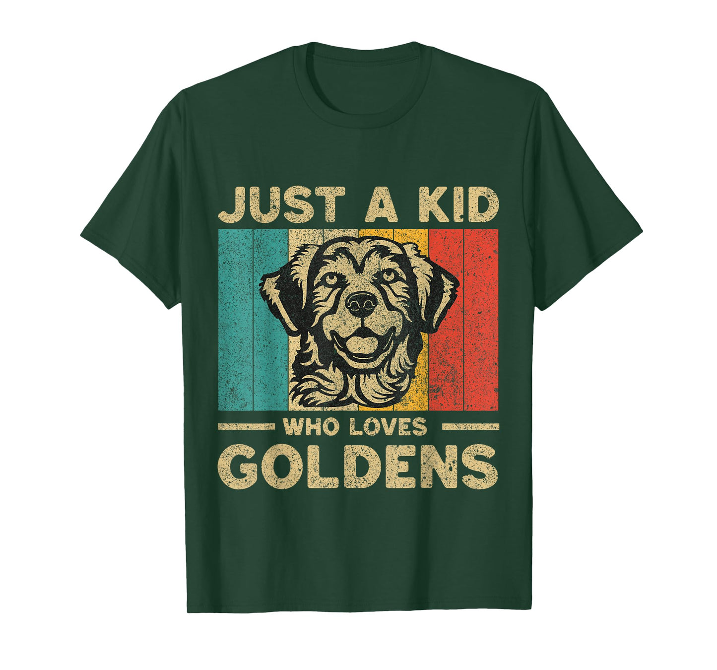 Just A Kid Who Loves Goldens Retro Golden Retriever T-Shirt
