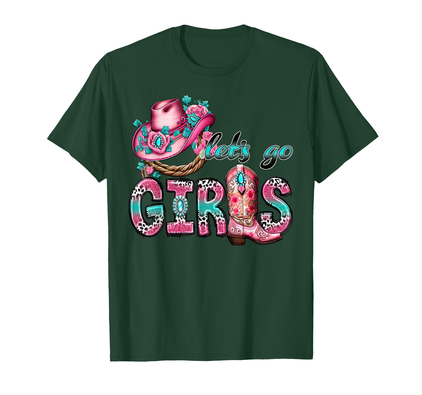 Let's Go Girls Western Rodeo Cowgirls Bachelorette Party T-Shirt