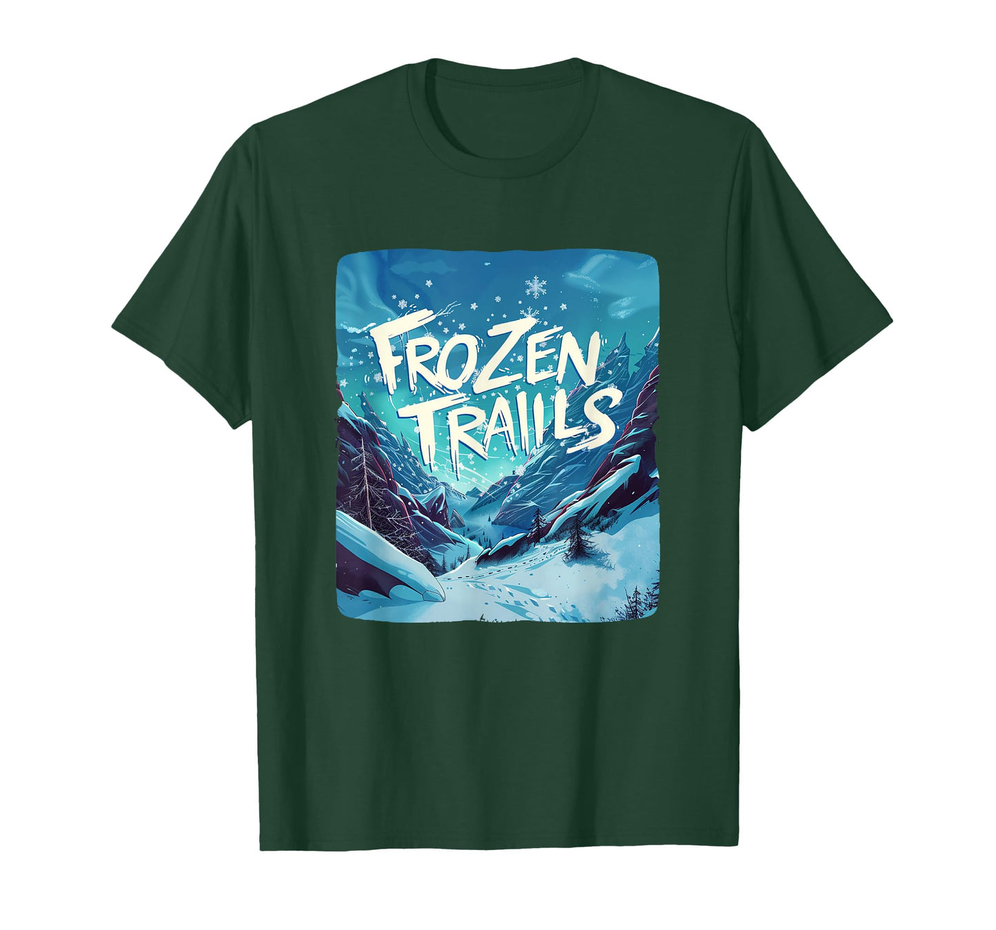 Frozen Trails Emblem for a Chilly Adventure in Winter T-Shirt