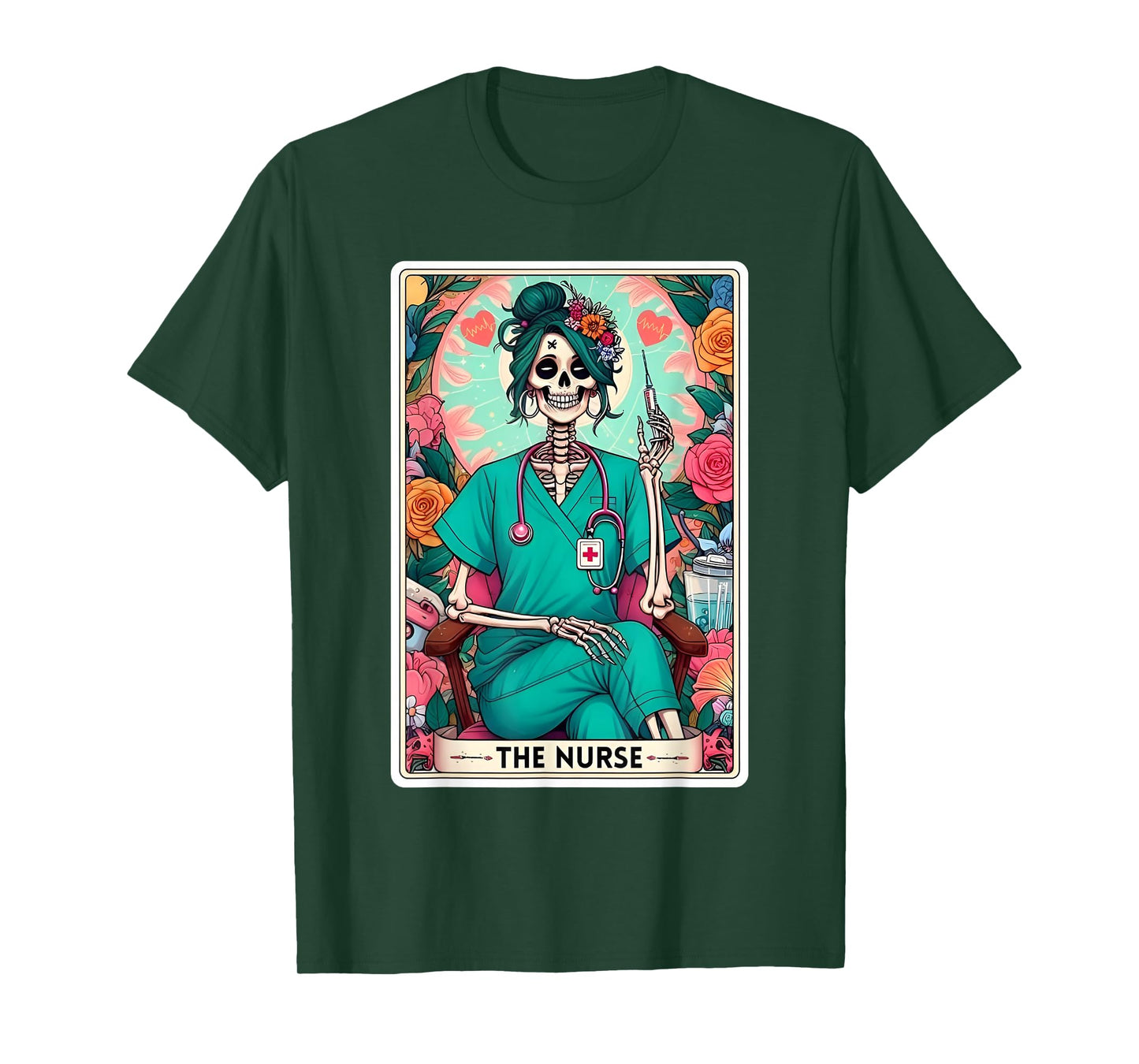 The Nurse Skeleton Tarot Card Funny Nursing Nurse RN LPN NP T-Shirt
