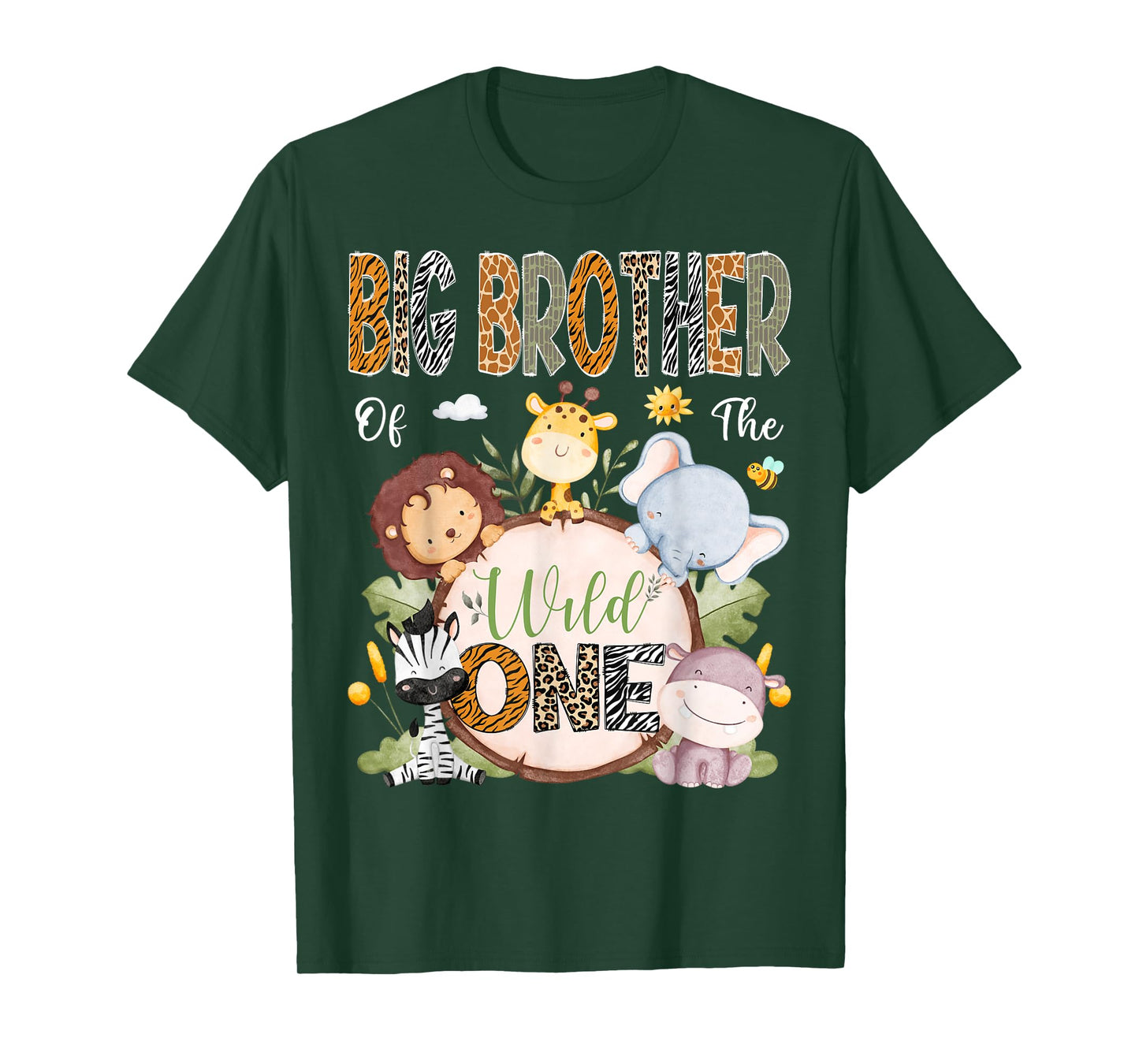 Big Brother Of The Wild One 1St Birthday Safari Animals T-Shirt
