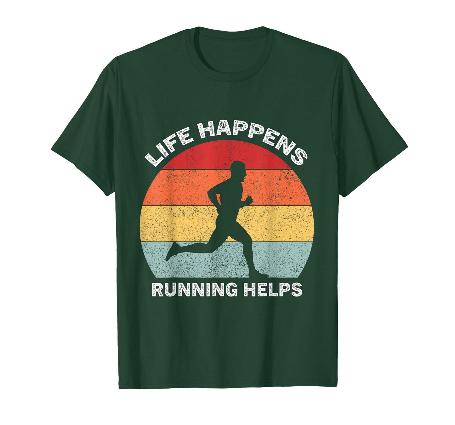 Life happens running helps retro distressed T-Shirt