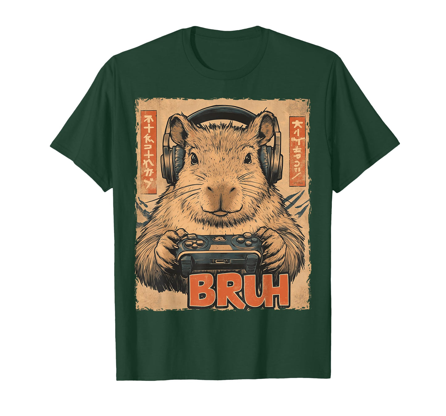 Funny Capybara Bruh Video Games Japanese Anime Manga Kawaii T-Shirt