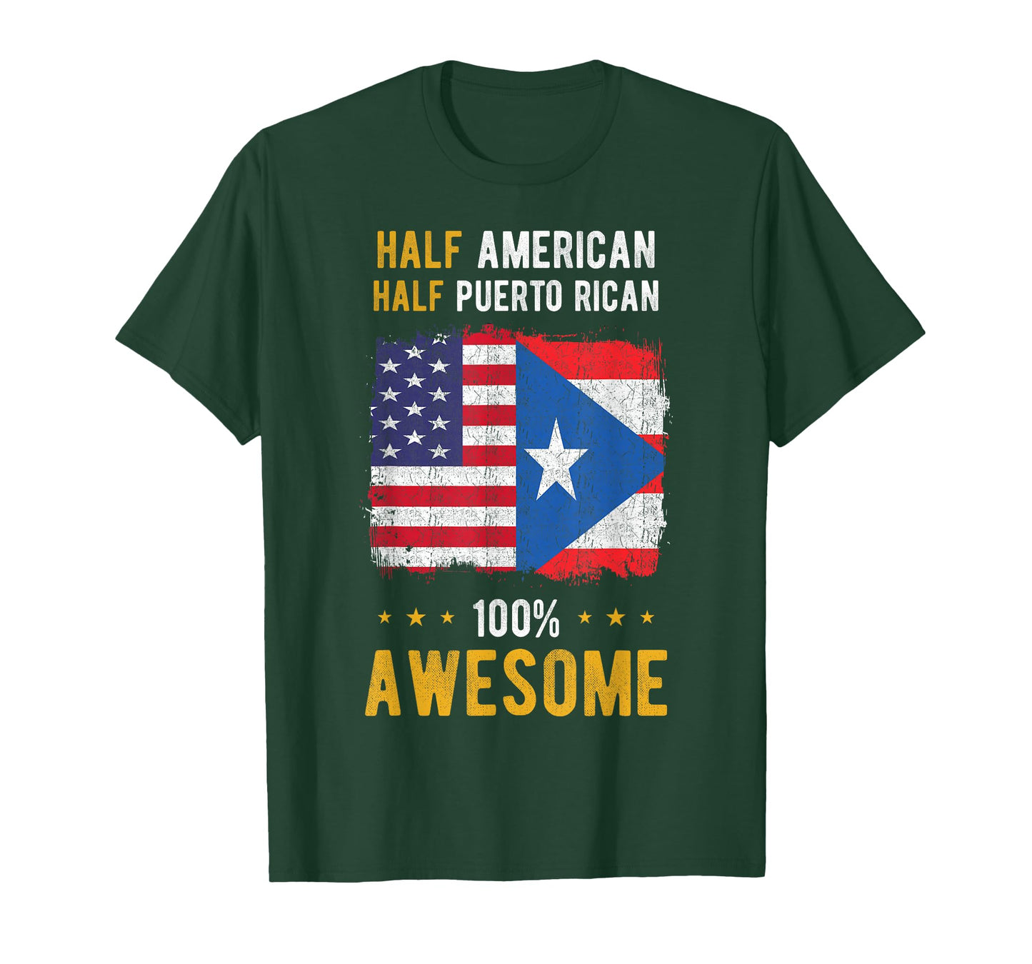American Puerto Rican Flag - Half American Half Puerto Rican T-Shirt