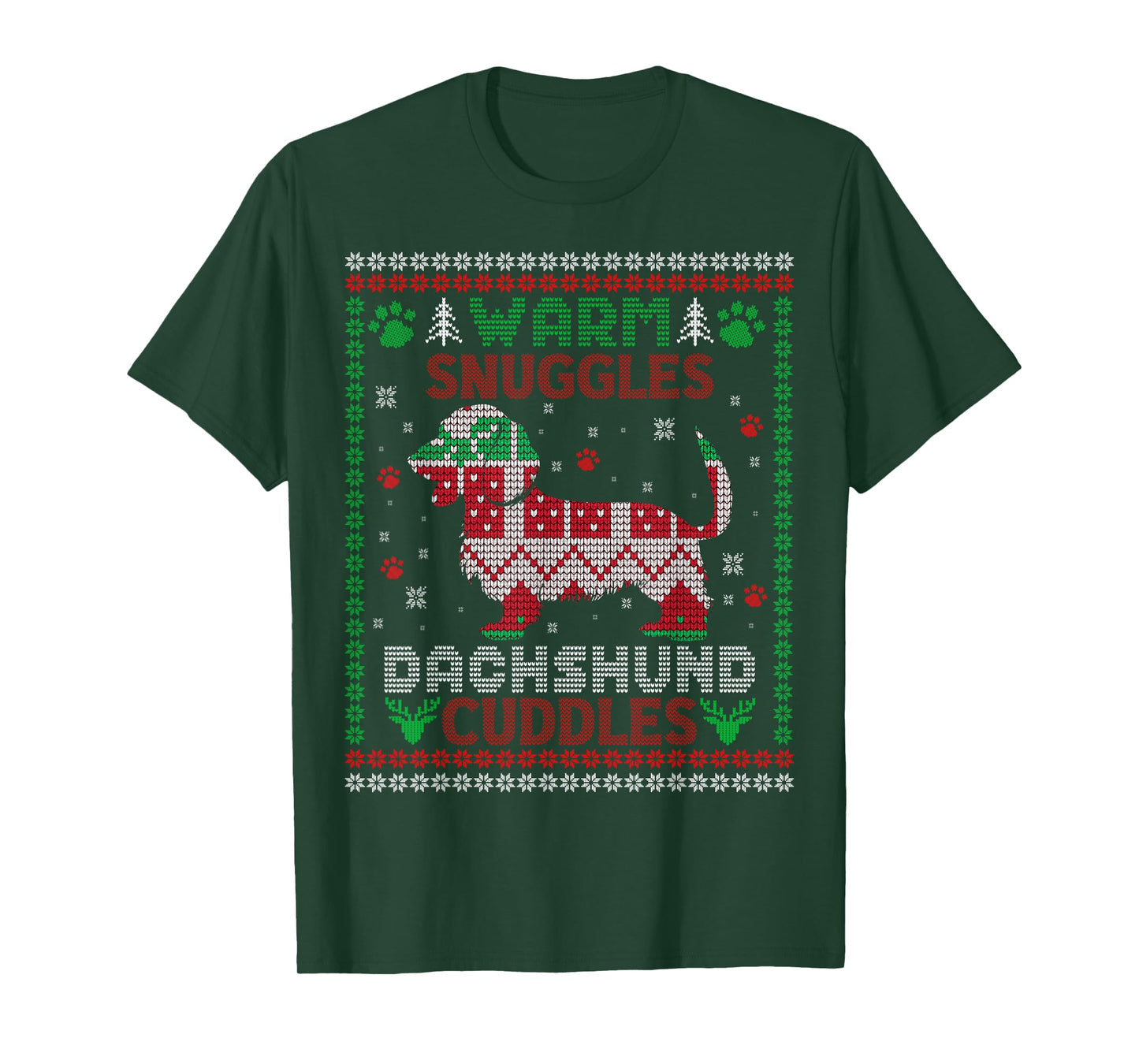 warm snuggles dachshund cuddles Christmas xmas weenie weiner T-Shirt
