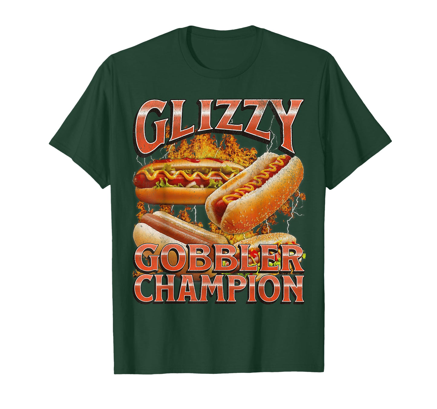 Glizzy Gobbler Funny Wiener Hot Dog Meme Bootleg Graphic T-Shirt for Men Women