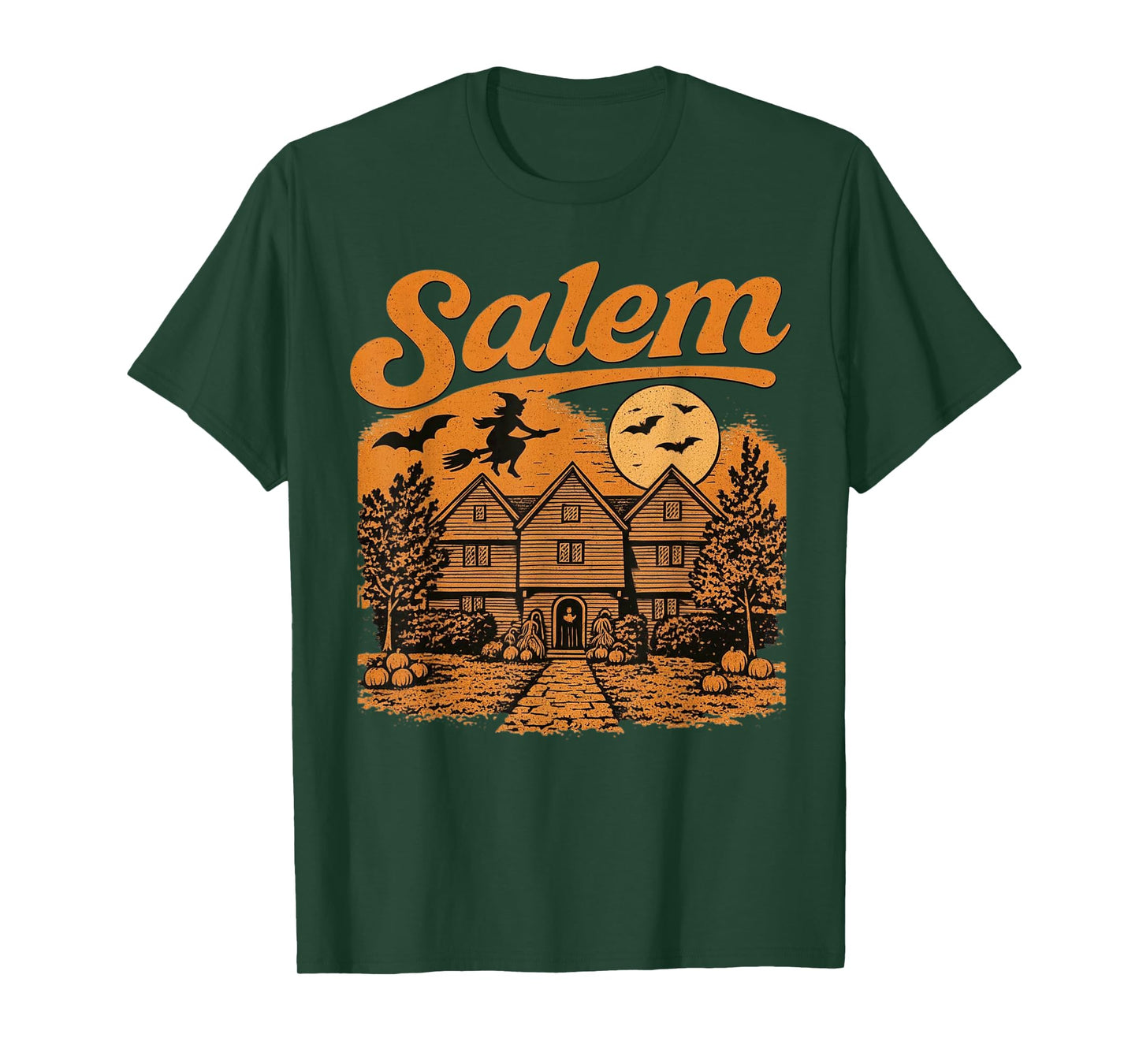 Salem Massachusetts Witch House Spooky Full Moon Souvenir T-Shirt