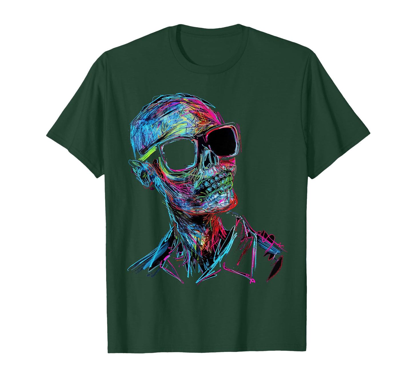 Zombie Costume Halloween Graphic Sunglasses Art Zombie T-Shirt
