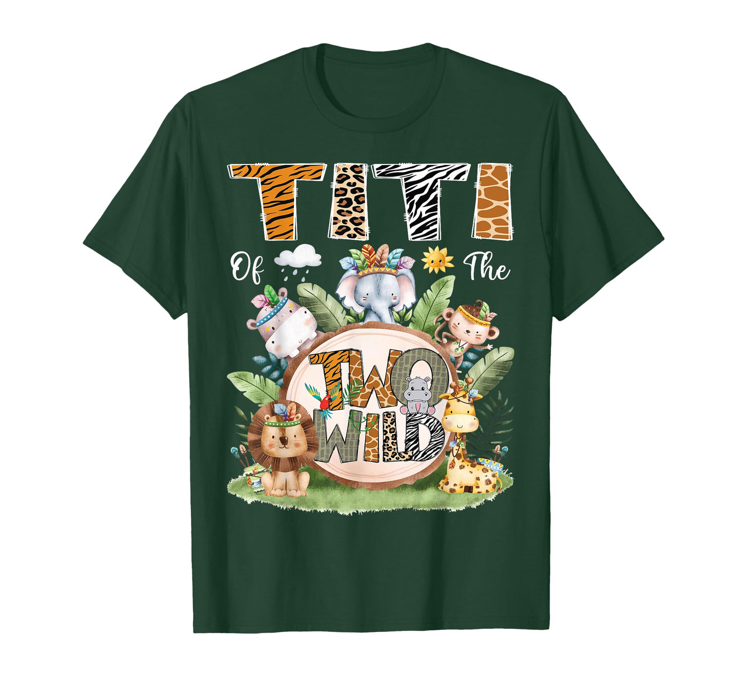 Titi Of The Two Wild 2Nd Birthday Safari Jungle Animal T-Shirt