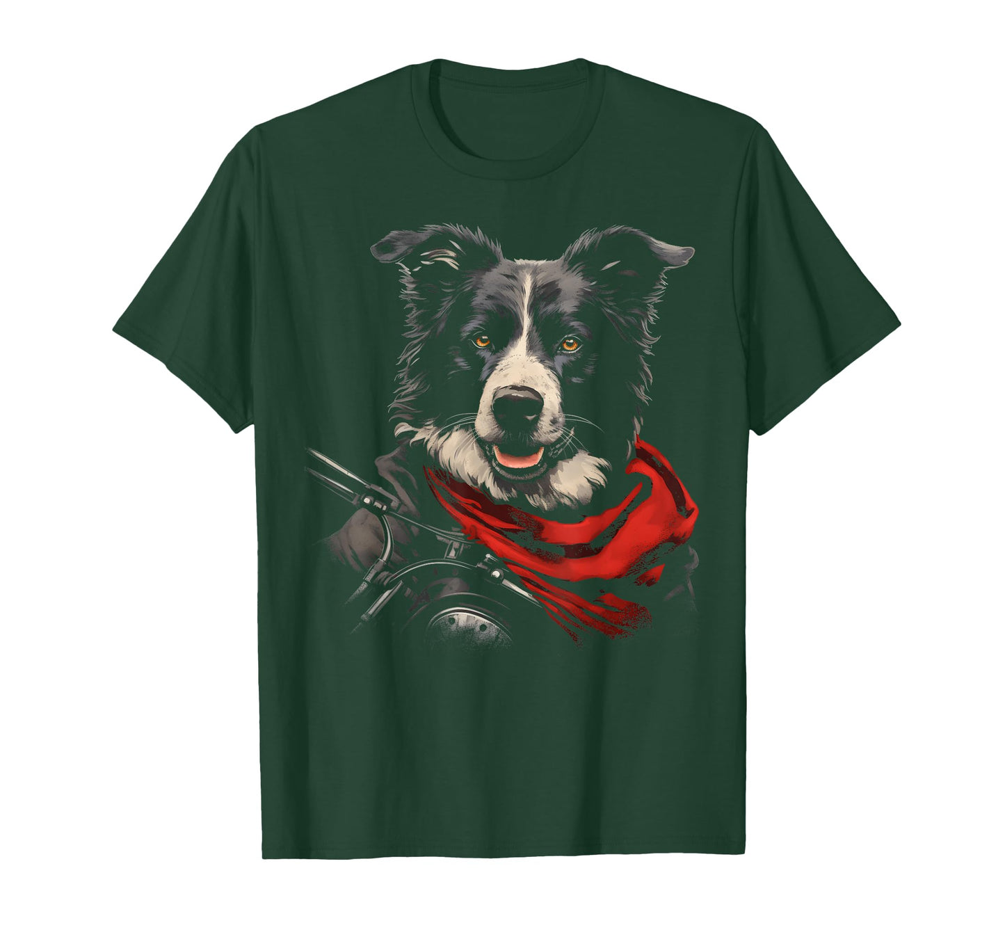 Cool Motorcycle Dad Biker Dog Funny Border Collie Dad Rider Men T-Shirt