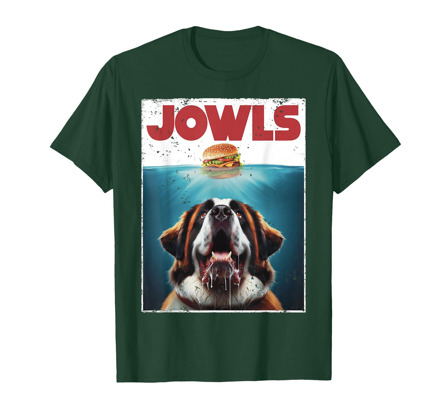 Funny St. Bernard, Jowls Burger, Saint Giant Dog Mom, Dad T-Shirt
