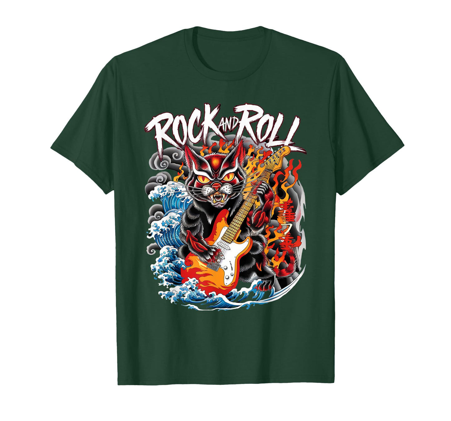 Oni Demon Rock Cat Classic Japanese Samurai Cat Dark Irezumi T-Shirt for Men Women