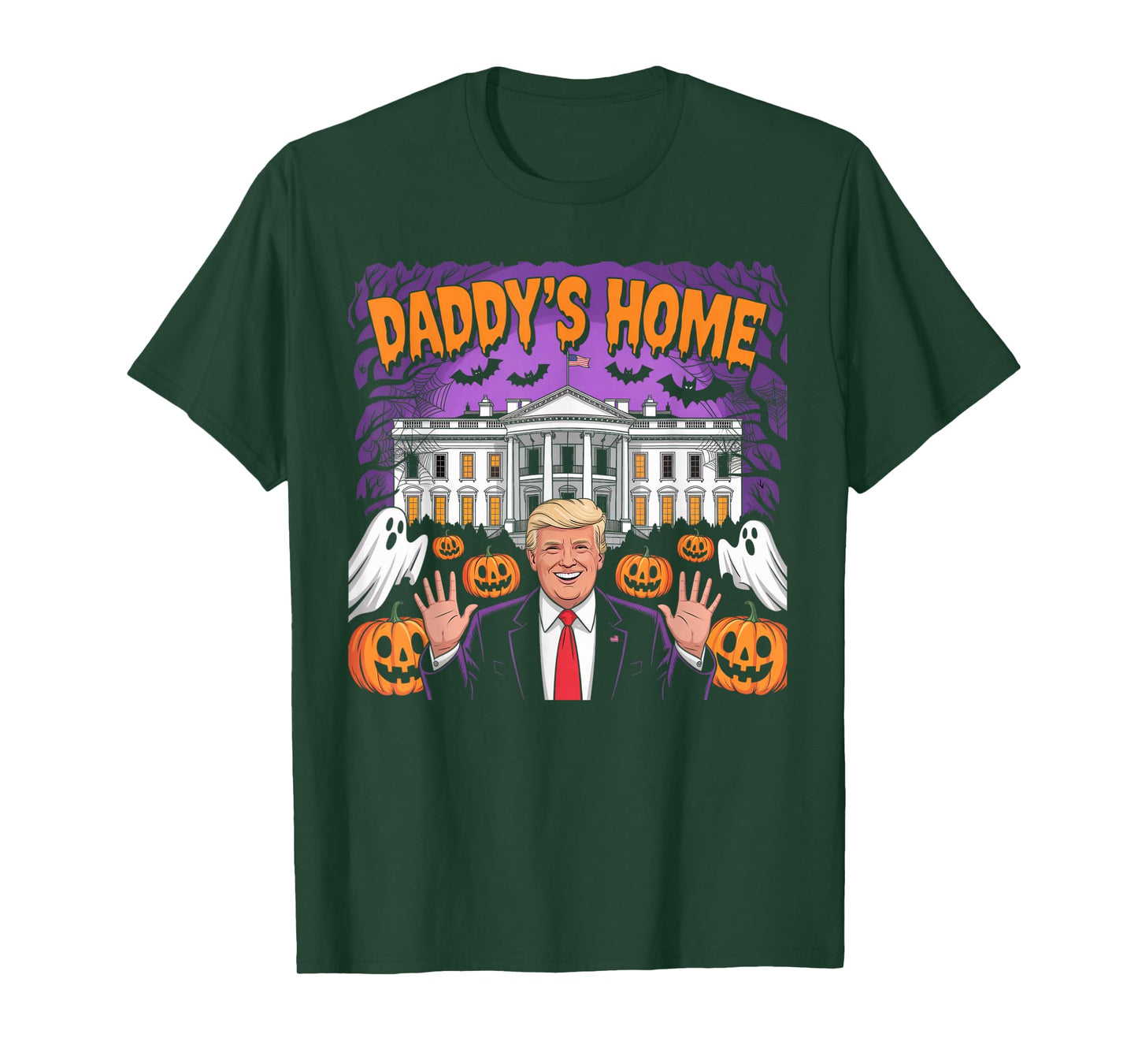 Funny Patriotic Halloween 2025 Daddy's Home White House USA T-Shirt
