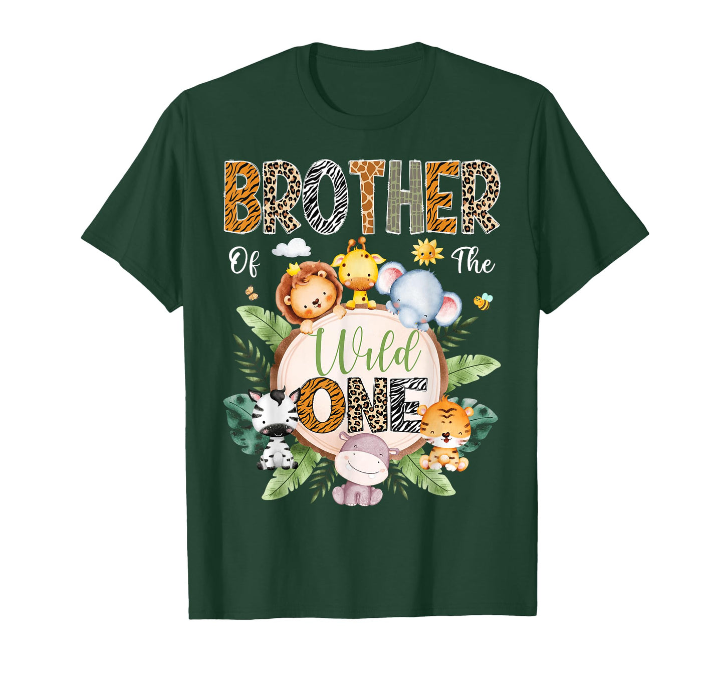 Brother Of The Wild One 1St Birthday Safari Jungle Animal T-Shirt
