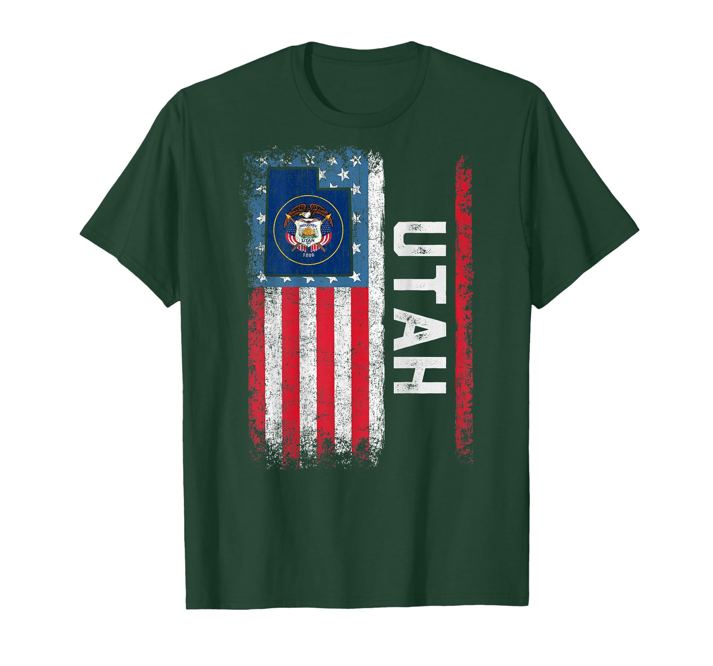 Vintage Utah State USA Flag Shirt Utah (On Back) T-Shirt