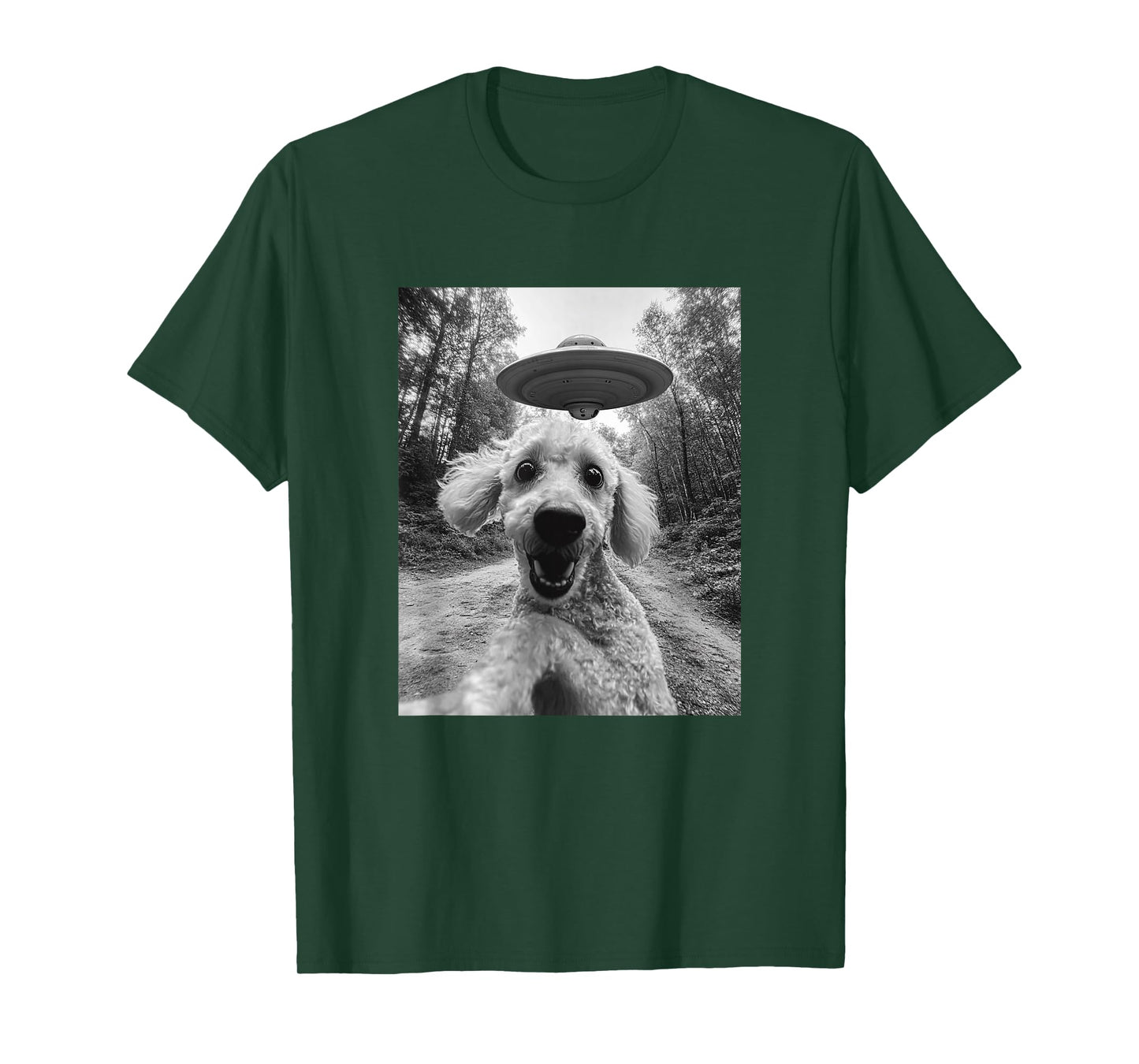Poodle UFO Meme - Funny Poodle Selfie with UFO T-Shirt