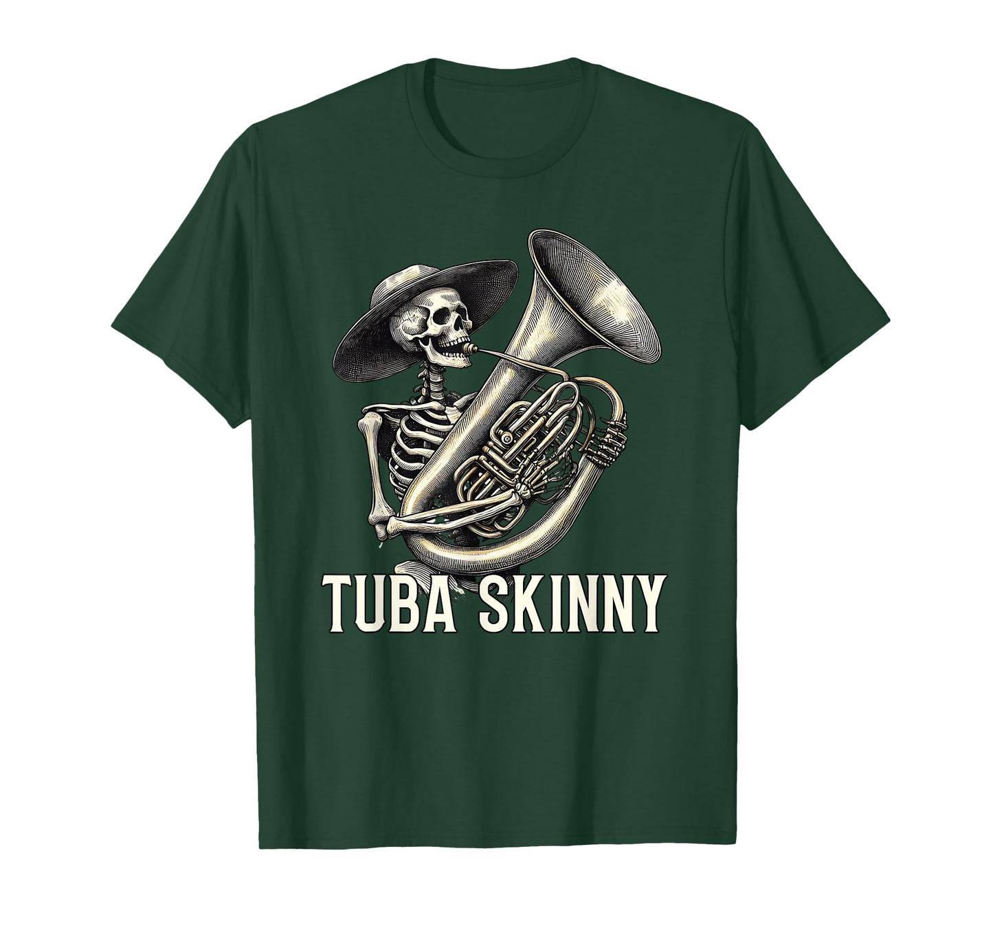 Tuba Skinny Skeleton Jazz Band Vintage Music Graphic Tee T-Shirt