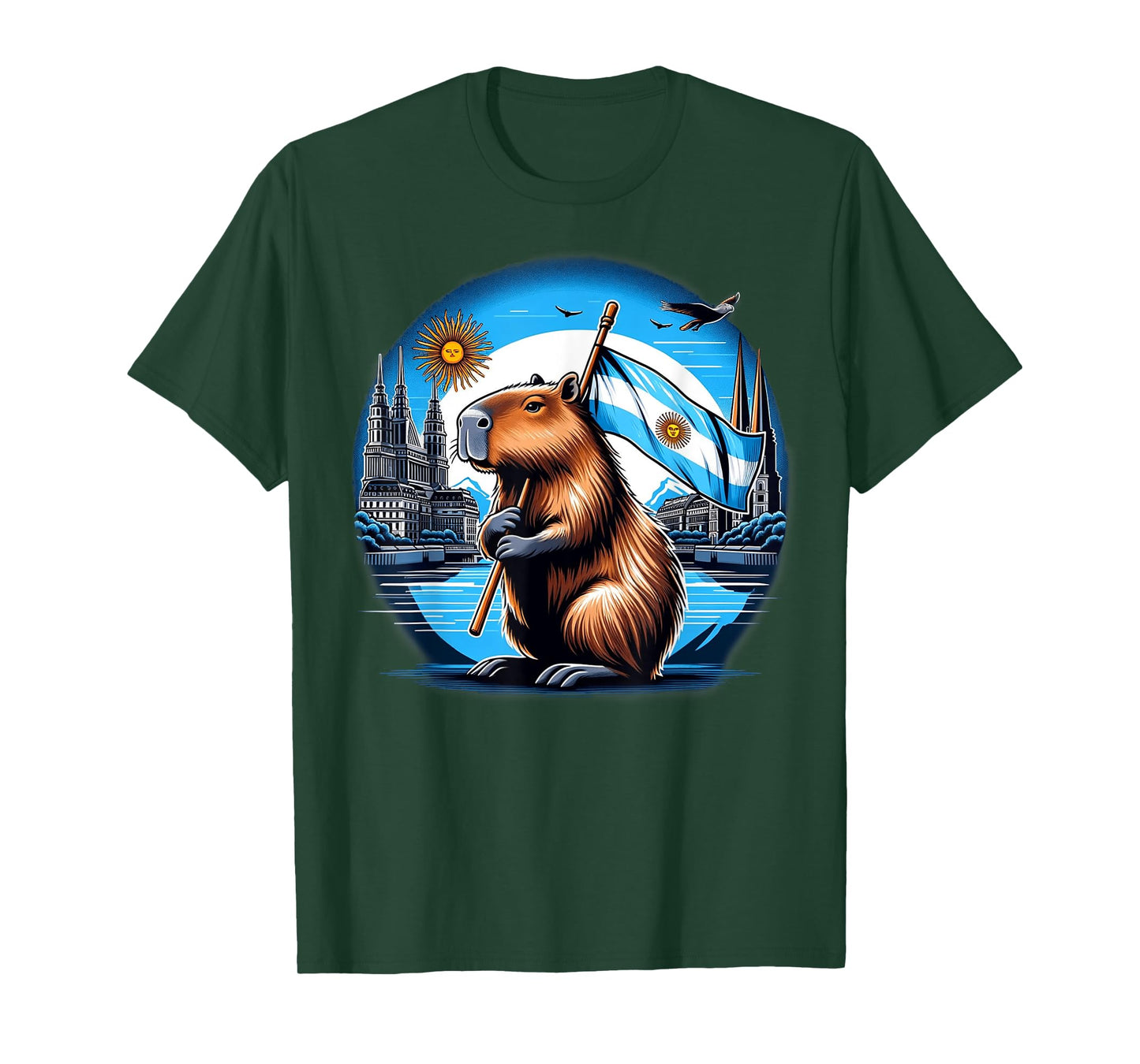 Argentina Flag Capybara - National Day Capivara T-Shirt