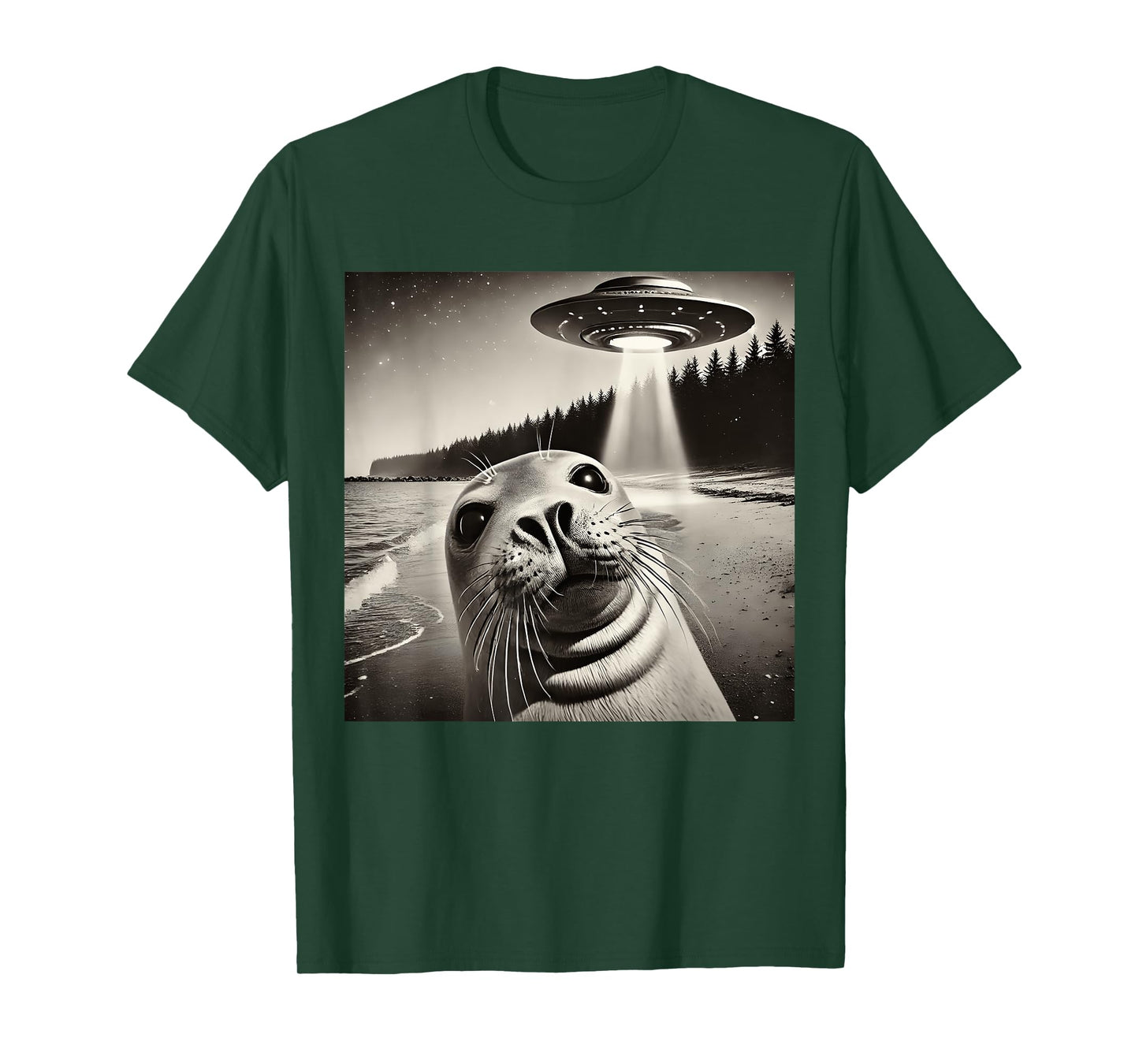 Funny Seal Selfie UFOs T-Shirt