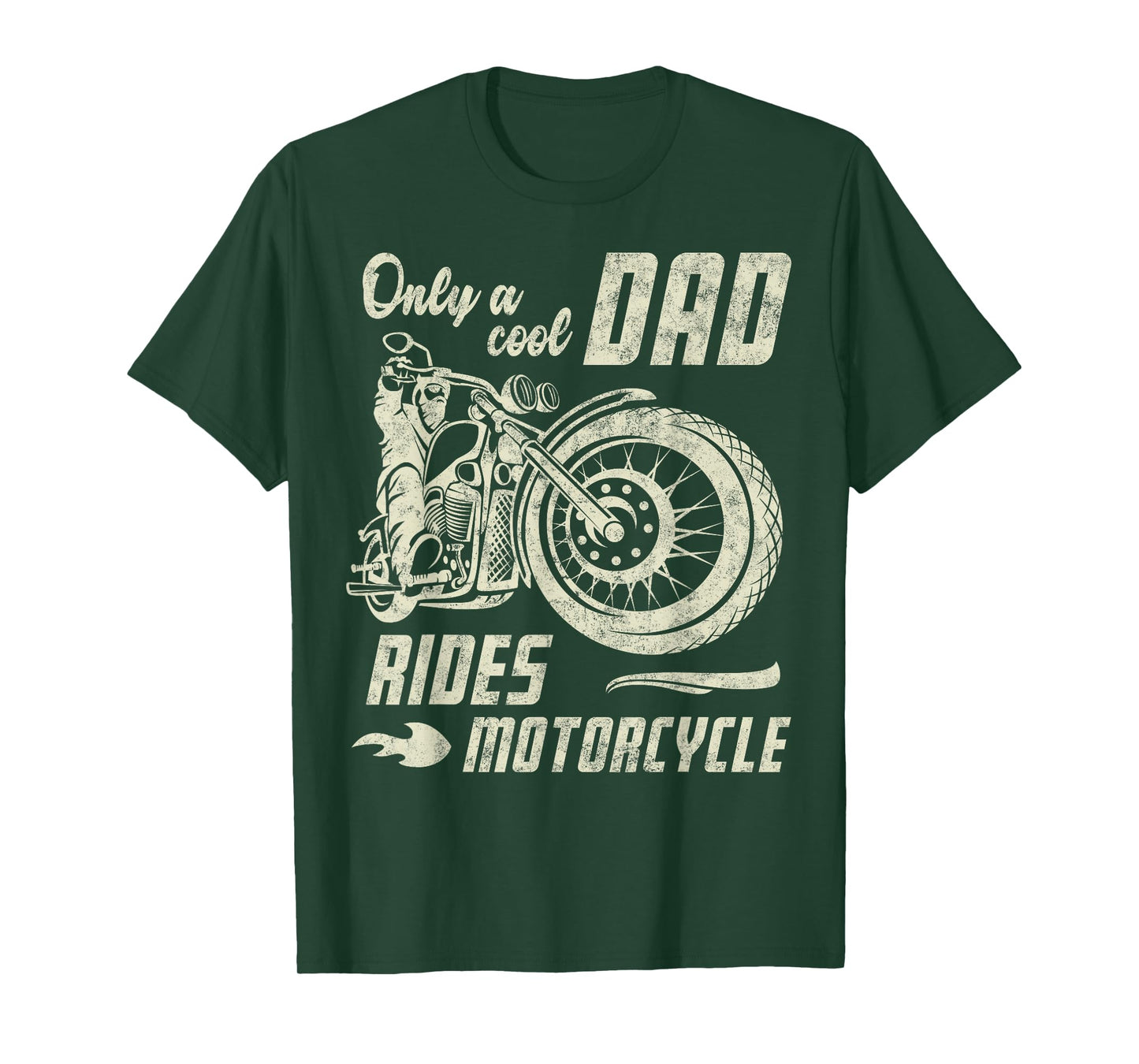 Only a Cool Dad Rides Motorcycle Father's Day Biker Dad T-Shirt
