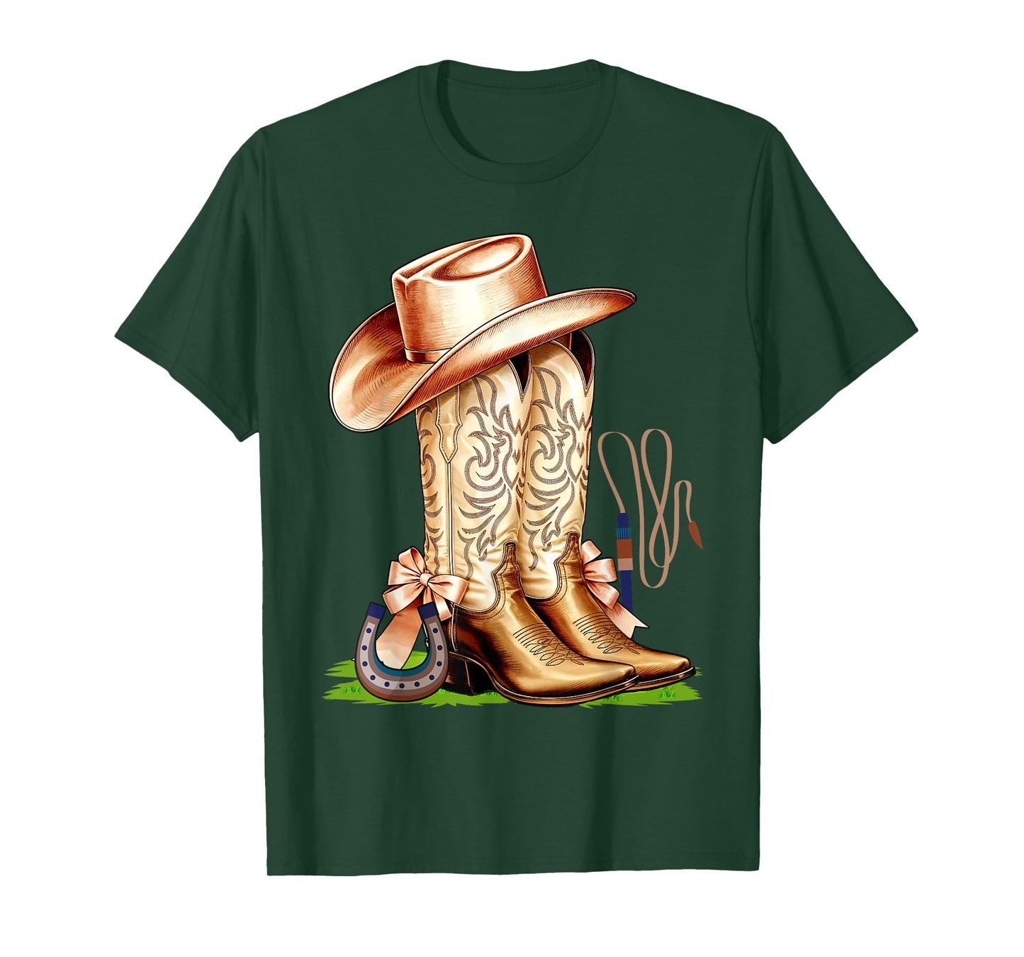 Coquette Pink Bow Cowboy Boots Cute Teen Girls, Women T-Shirt
