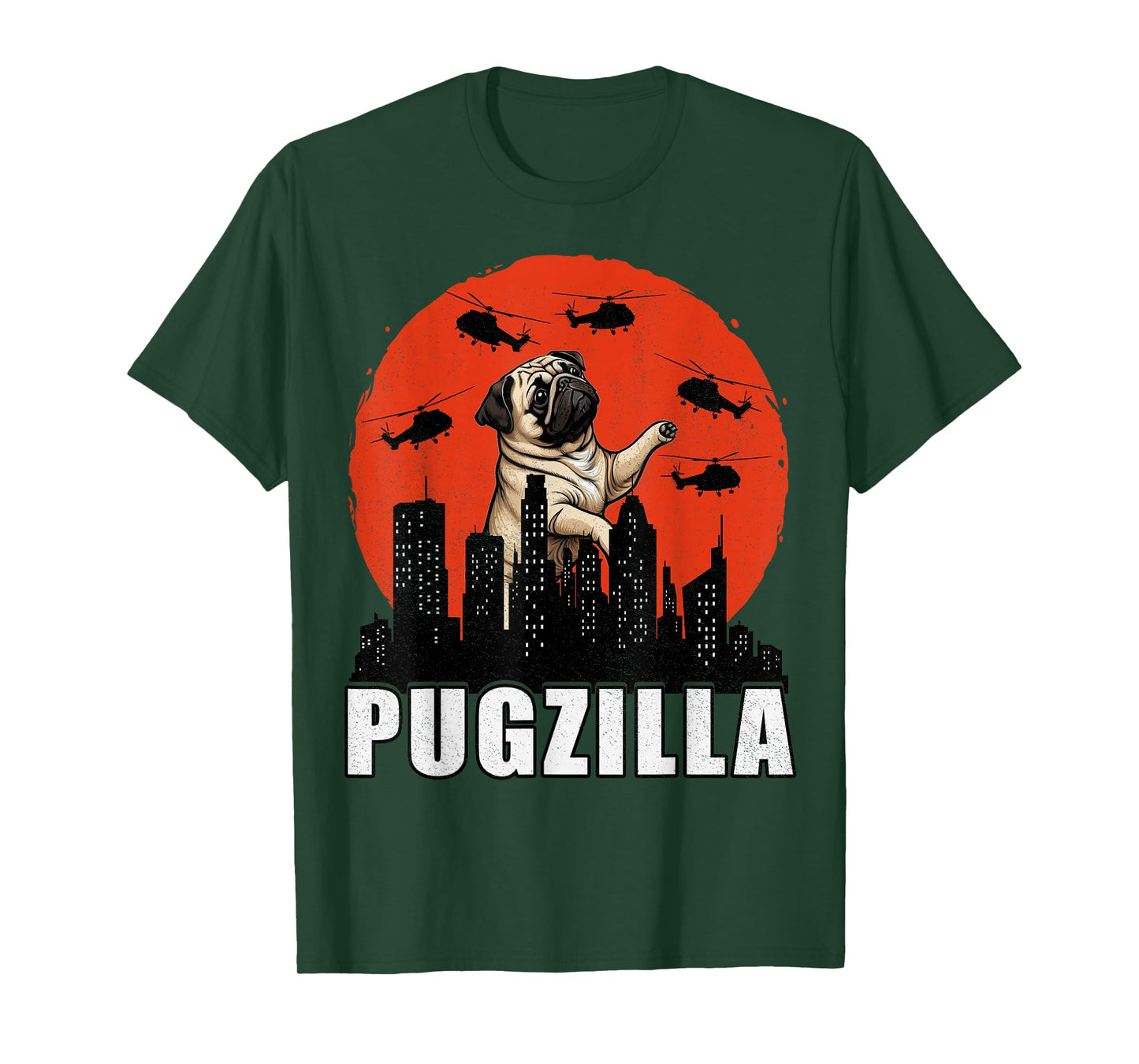 Pug Shirt Funny Pug Owner Pugzilla Dog Lover Funny T-Shirt
