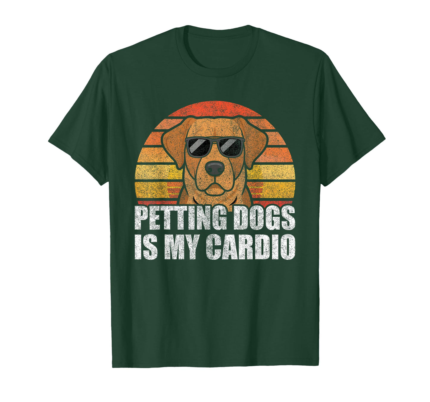 Retro Petting Dogs Is My Cardio Funny Dog Lover Dog Owner T-Shirt