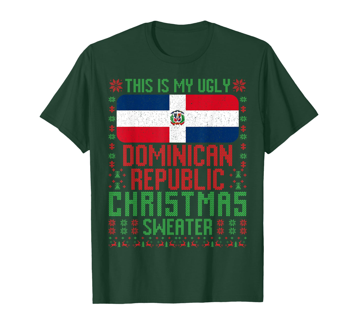 Dominican Republic Ugly Christmas Sweater T-Shirt
