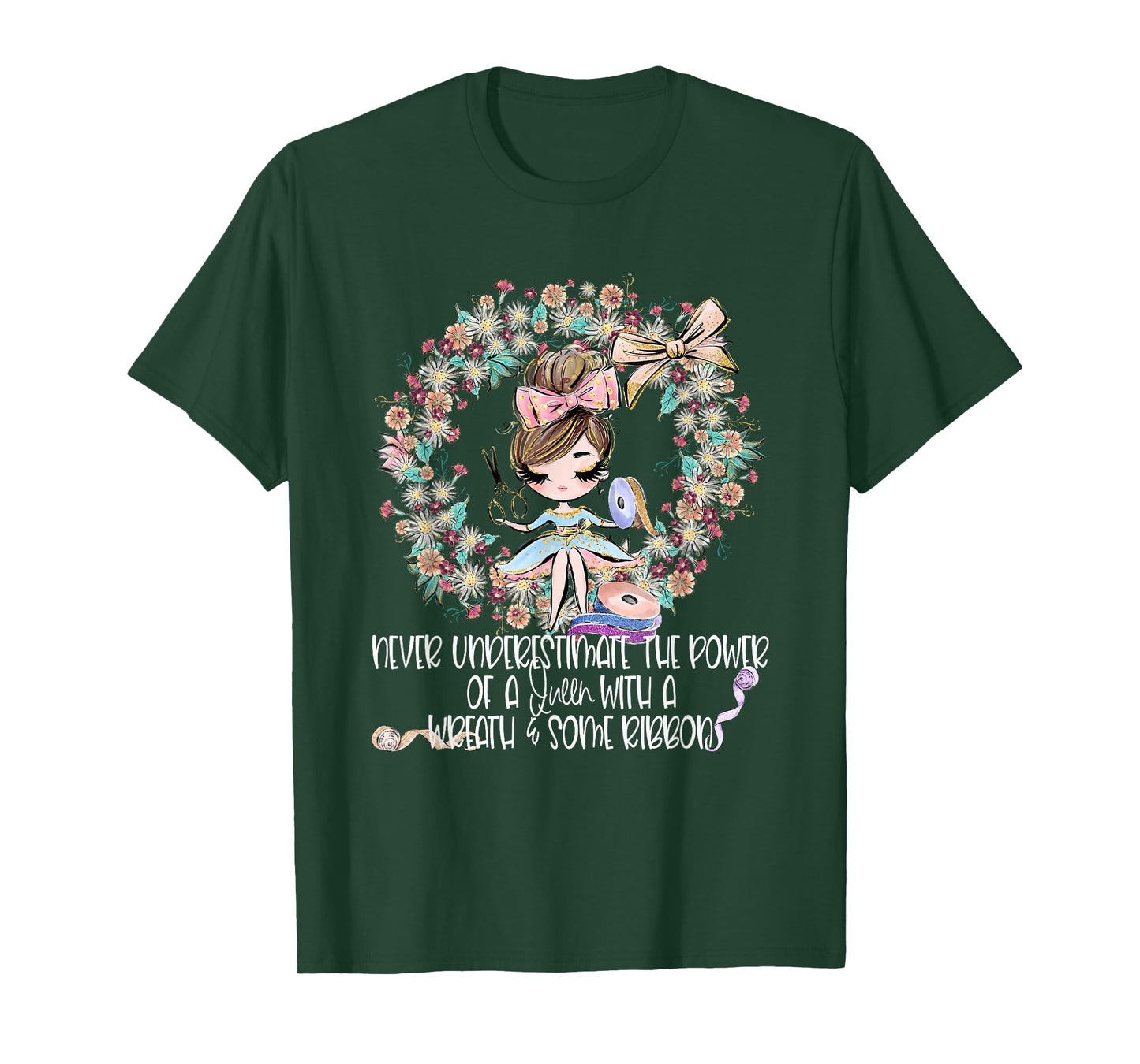 Wreath Making Crafter Ribbon Crafting Mom Craft Maker Woman T-Shirt