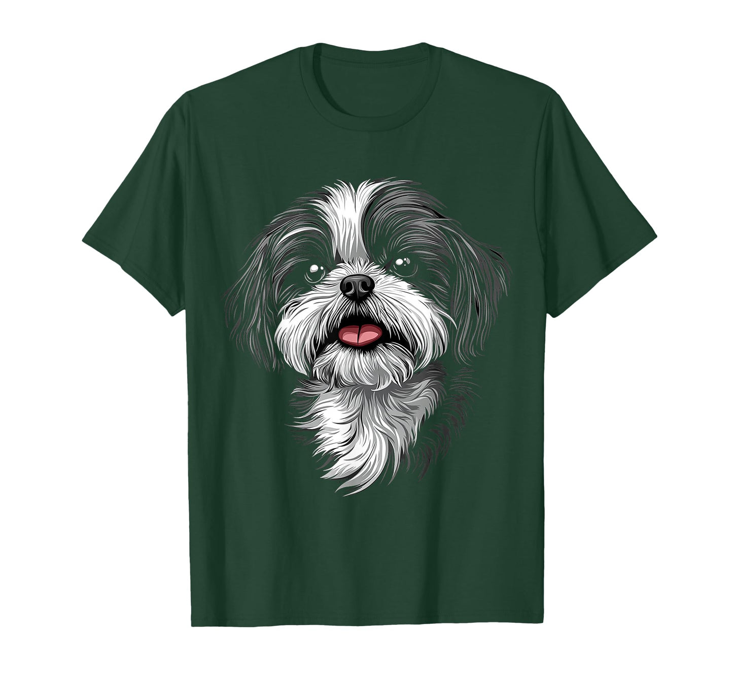 Shih Tzu Dog Motif Pet Illustration Shih Tzu T-Shirt