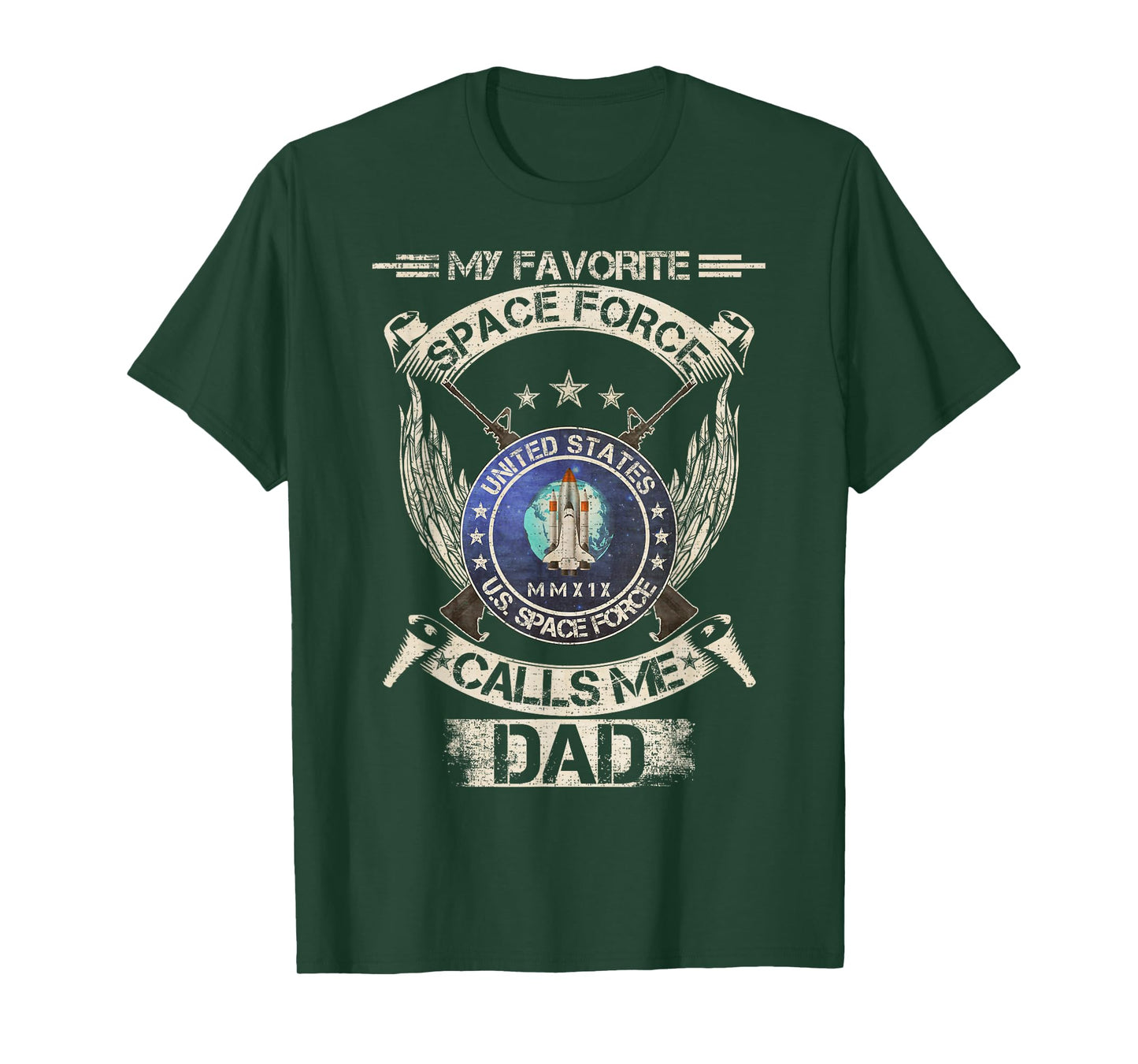 Vintage My Favorite US Space Force Veteran Calls Me Dad T-Shirt