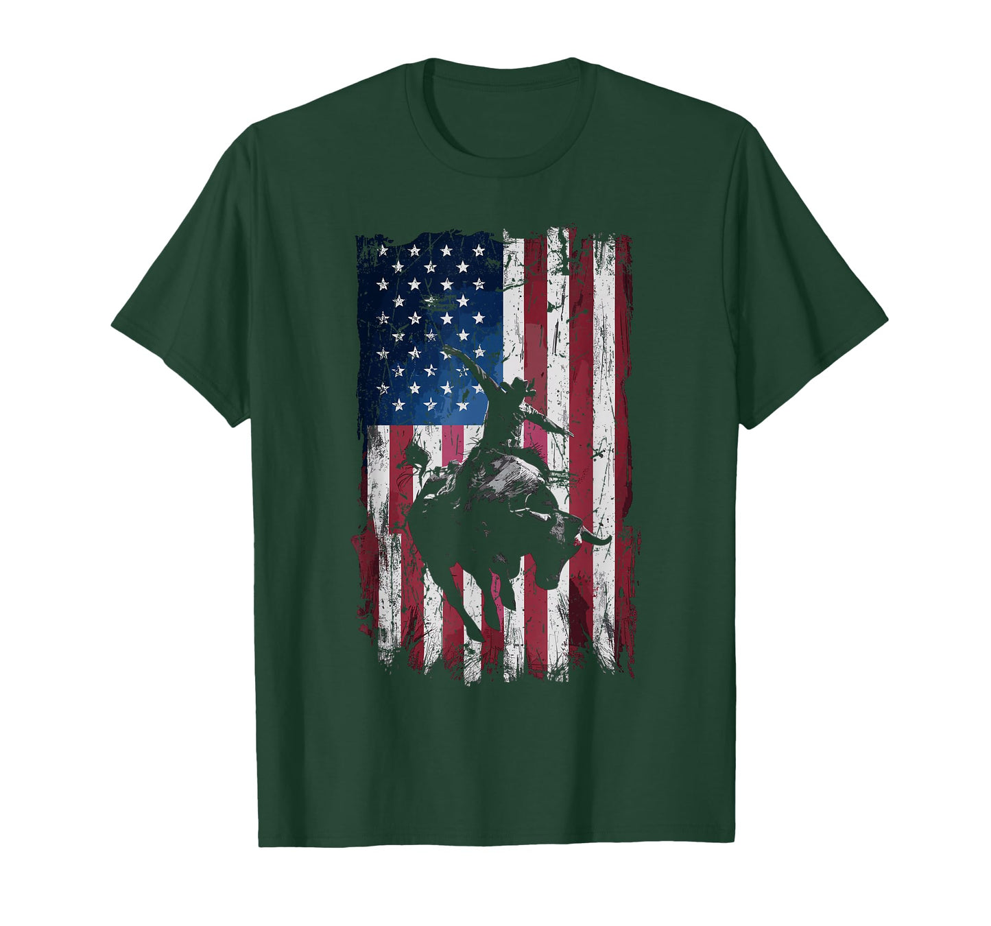 Rodeo Cowboy Western USA Flag Cowboys T-Shirt