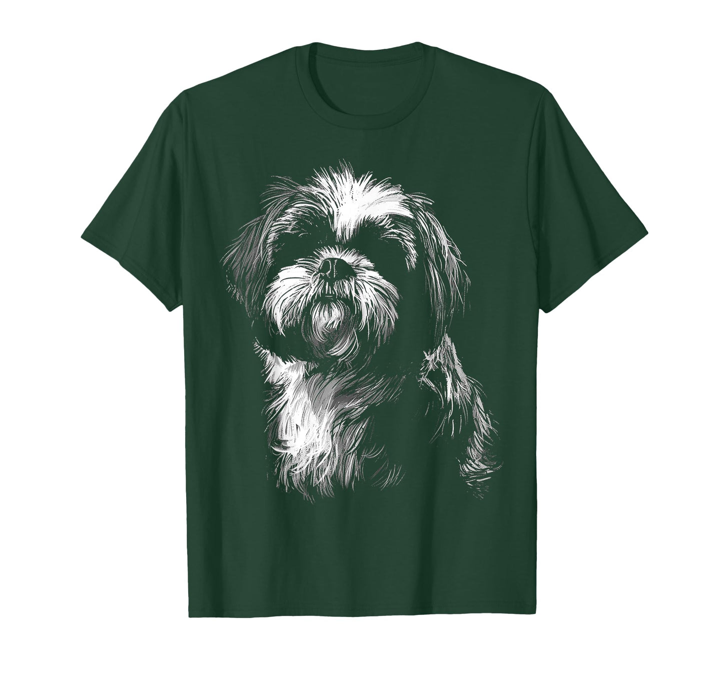 Dog Lover Cute Drawing Animal Pet Art Graphic Shih Tzu T-Shirt