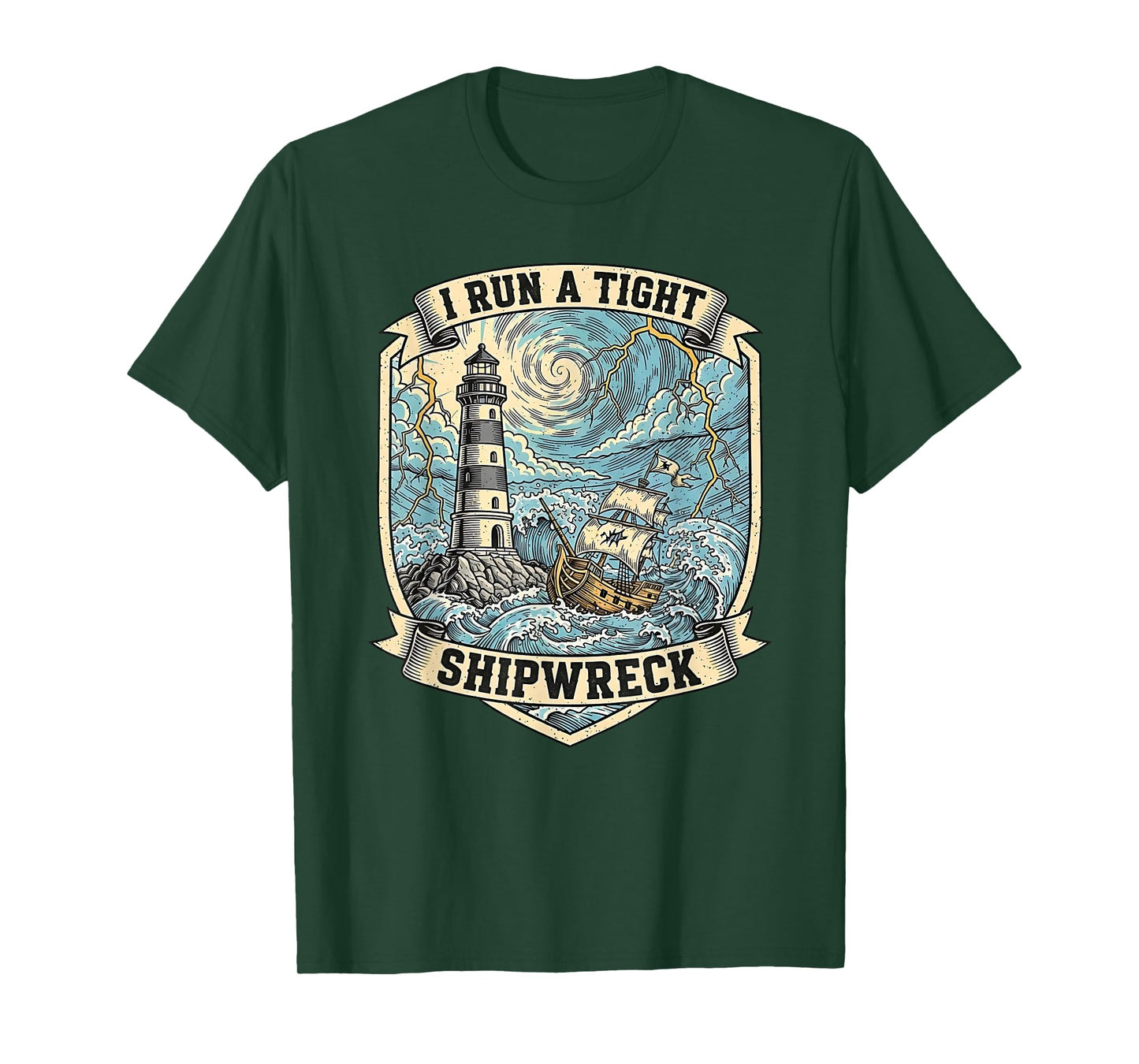 Vintage I Run a Tight Shipwreck Sarcastic Homeschool Mom T-Shirt